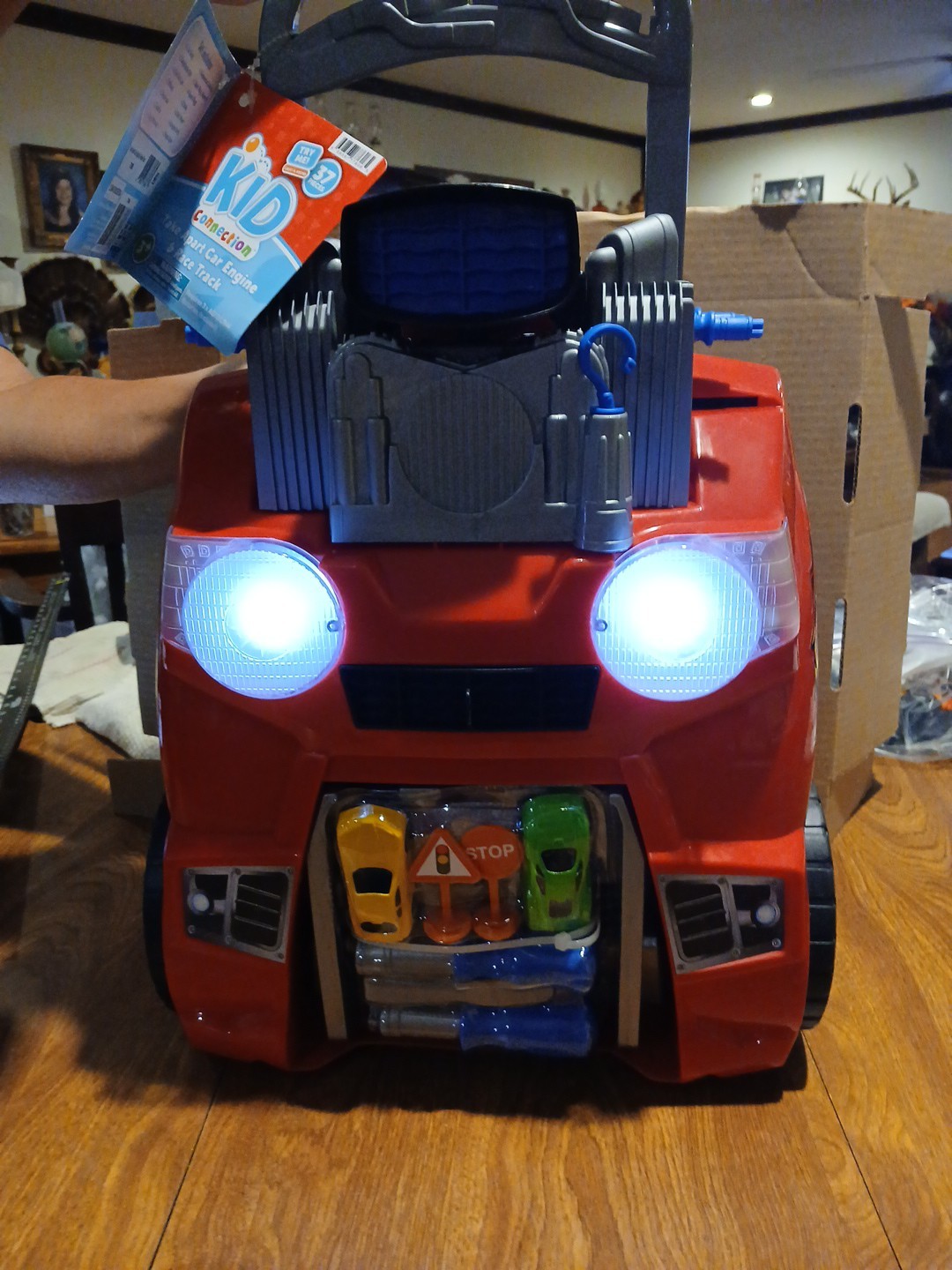 Kid Toy Take Apart Car Engine w/ Interactive Wheel & Dashboard- Includes 2 Tools