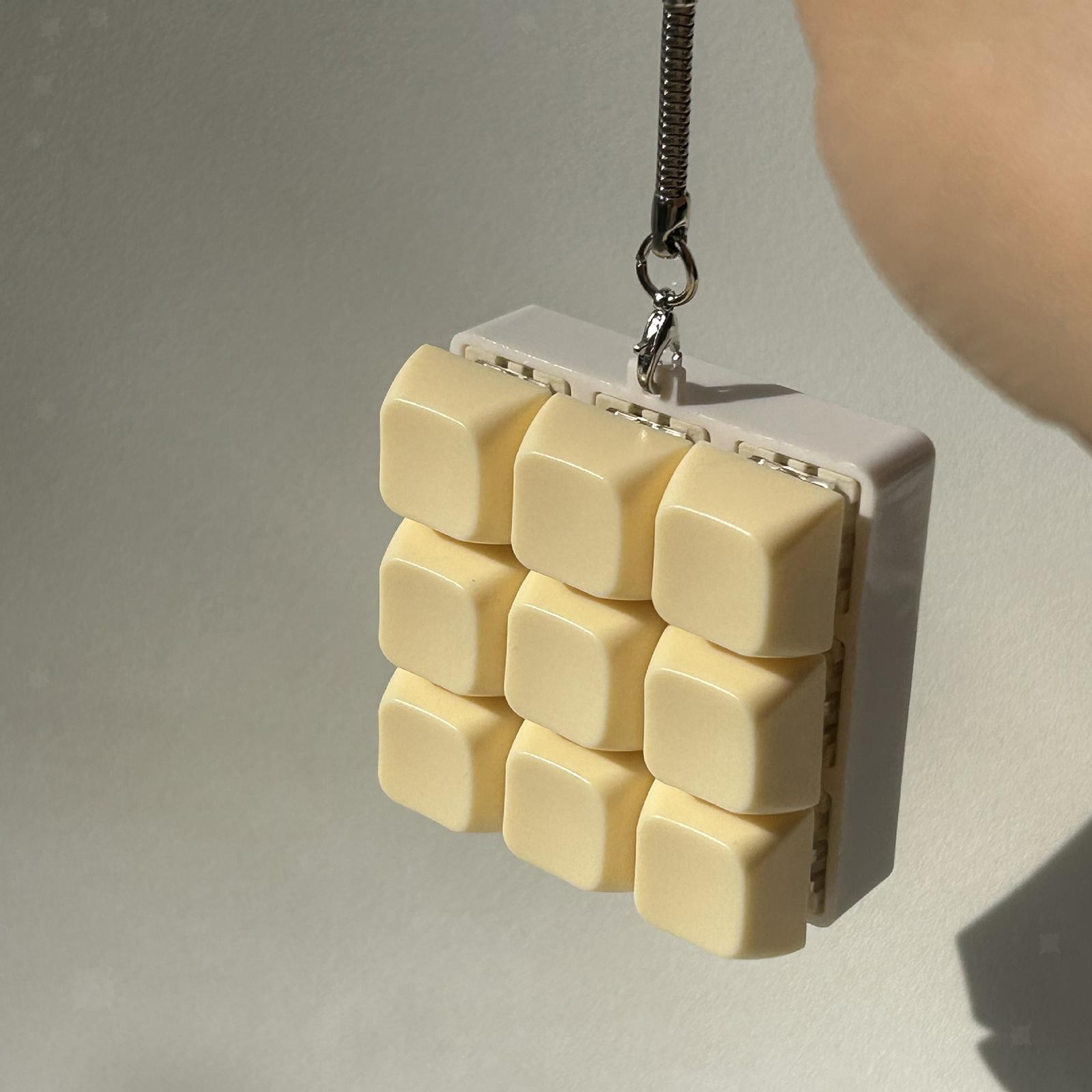 9 Button Clicker Key Board Keychain Finger Toy Accessory with Lanyard for Adult