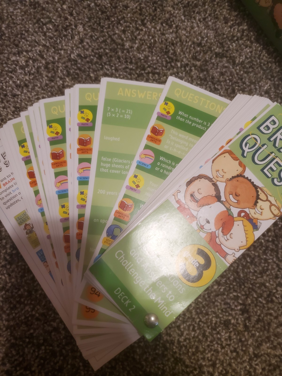 Brain Quest 3rd Grade Q&A Cards Ages 8-9 Learning Educational Travel Game