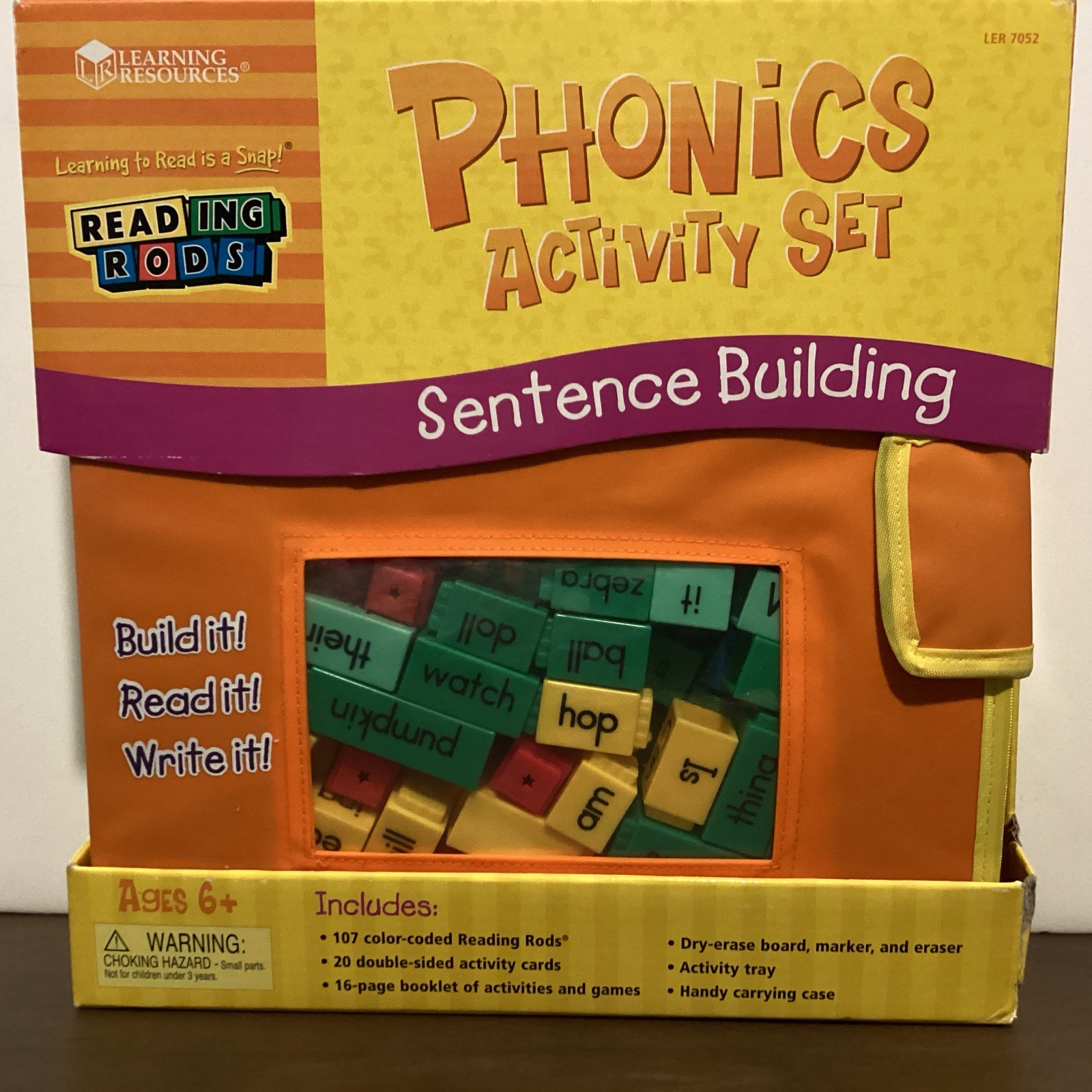 Learning Resources Phonics Activity Sentence Building Orange Kit, Home Schooling
