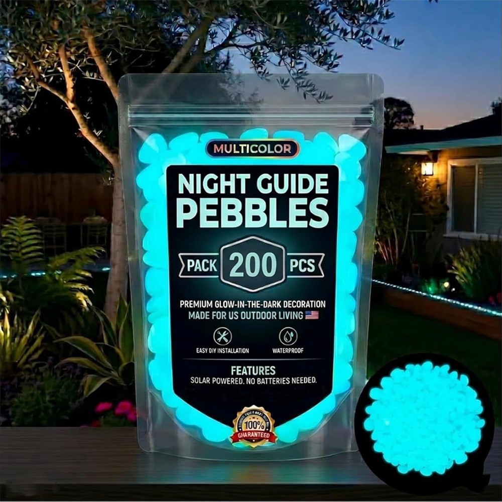 Colorful Glowing Rocks for Yard,Night Glow Aquarium Stones,Luminous Garden Decor