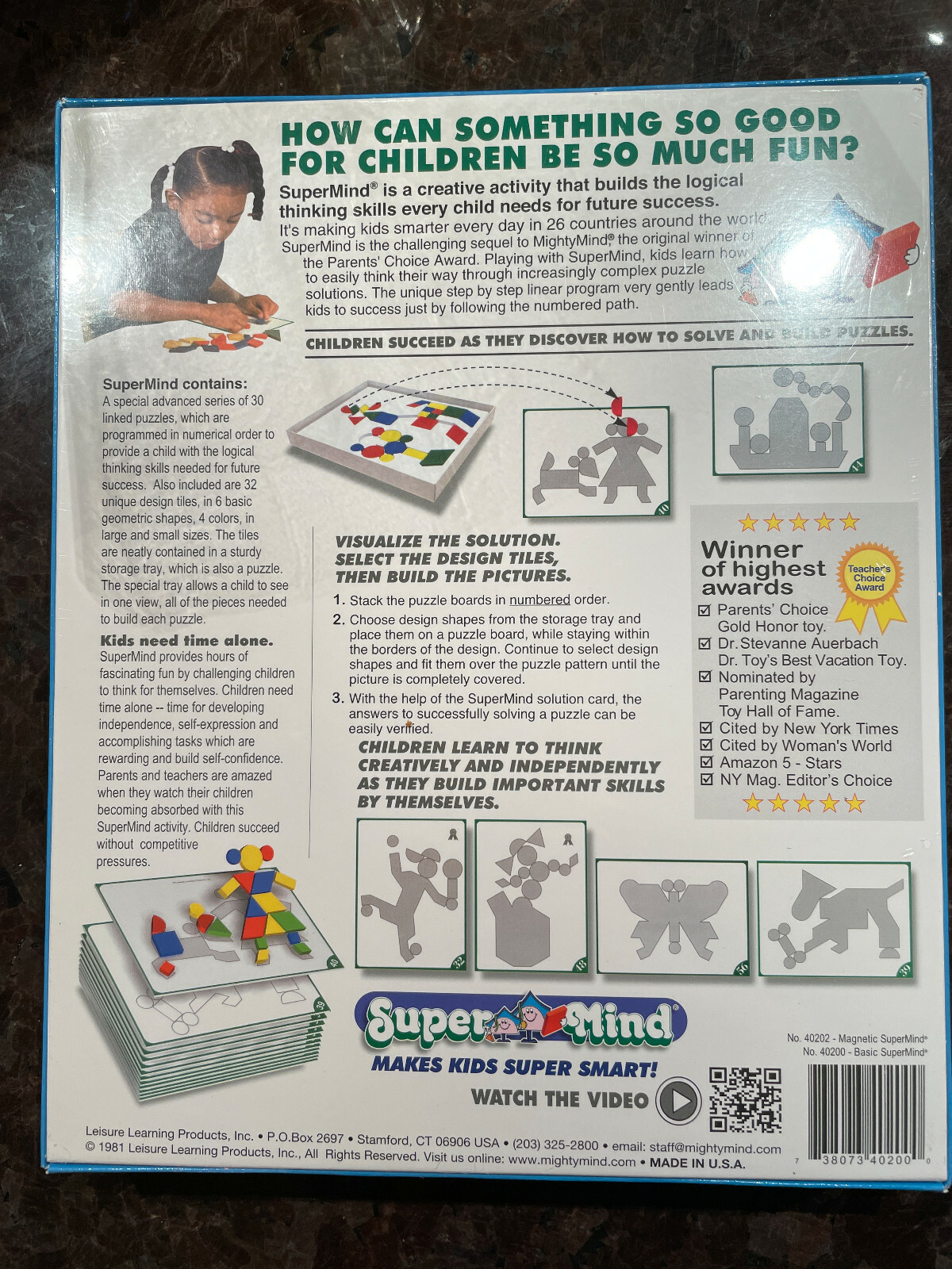 MightyMind SUPERMIND Geometric Puzzles by Leisure Learning, Ages 3+ NEW!