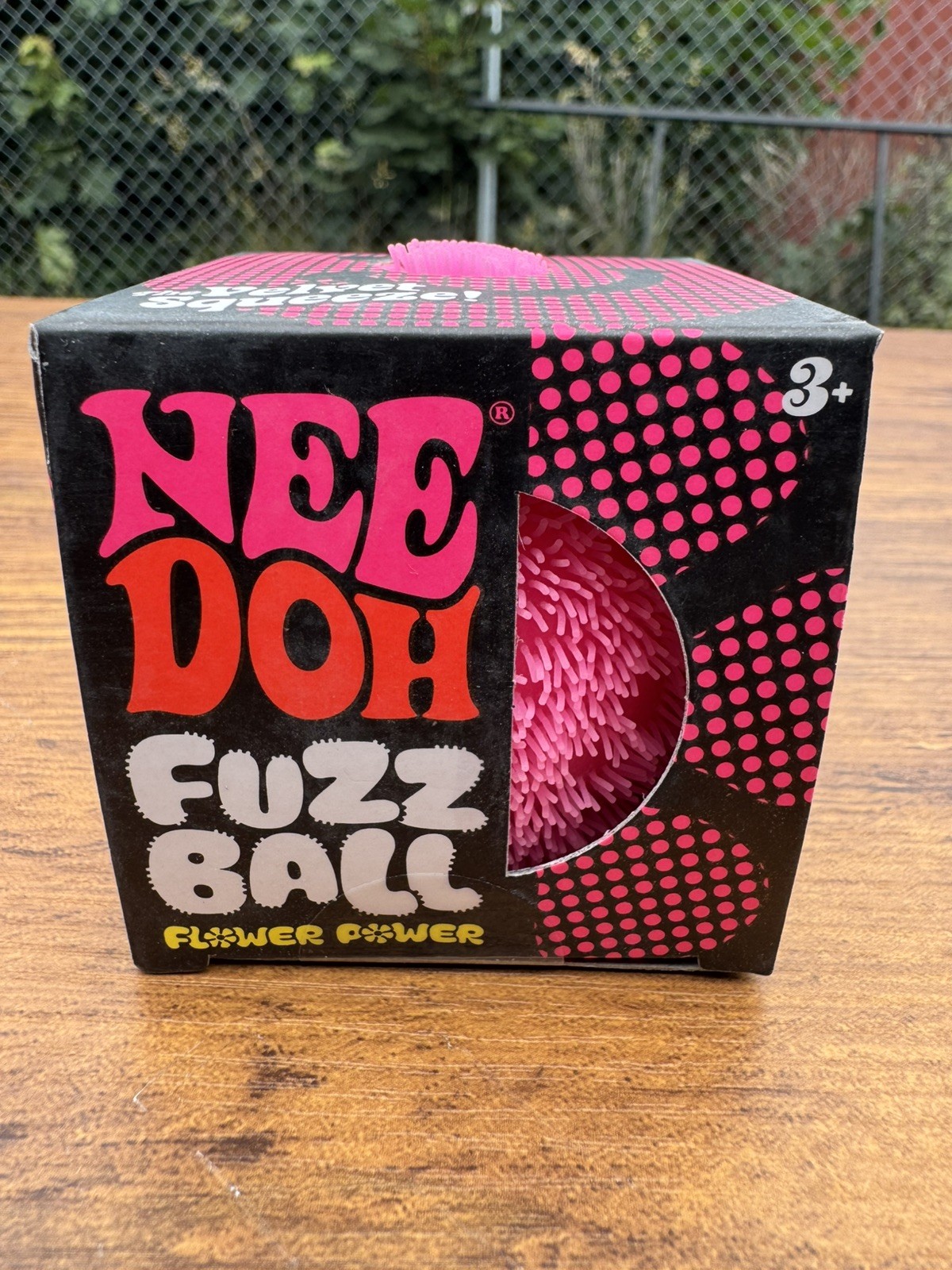 Schylling NeeDoh Fuzz Ball Flower Power Velvet Squeeze AUTHENTIC Pink Edition
