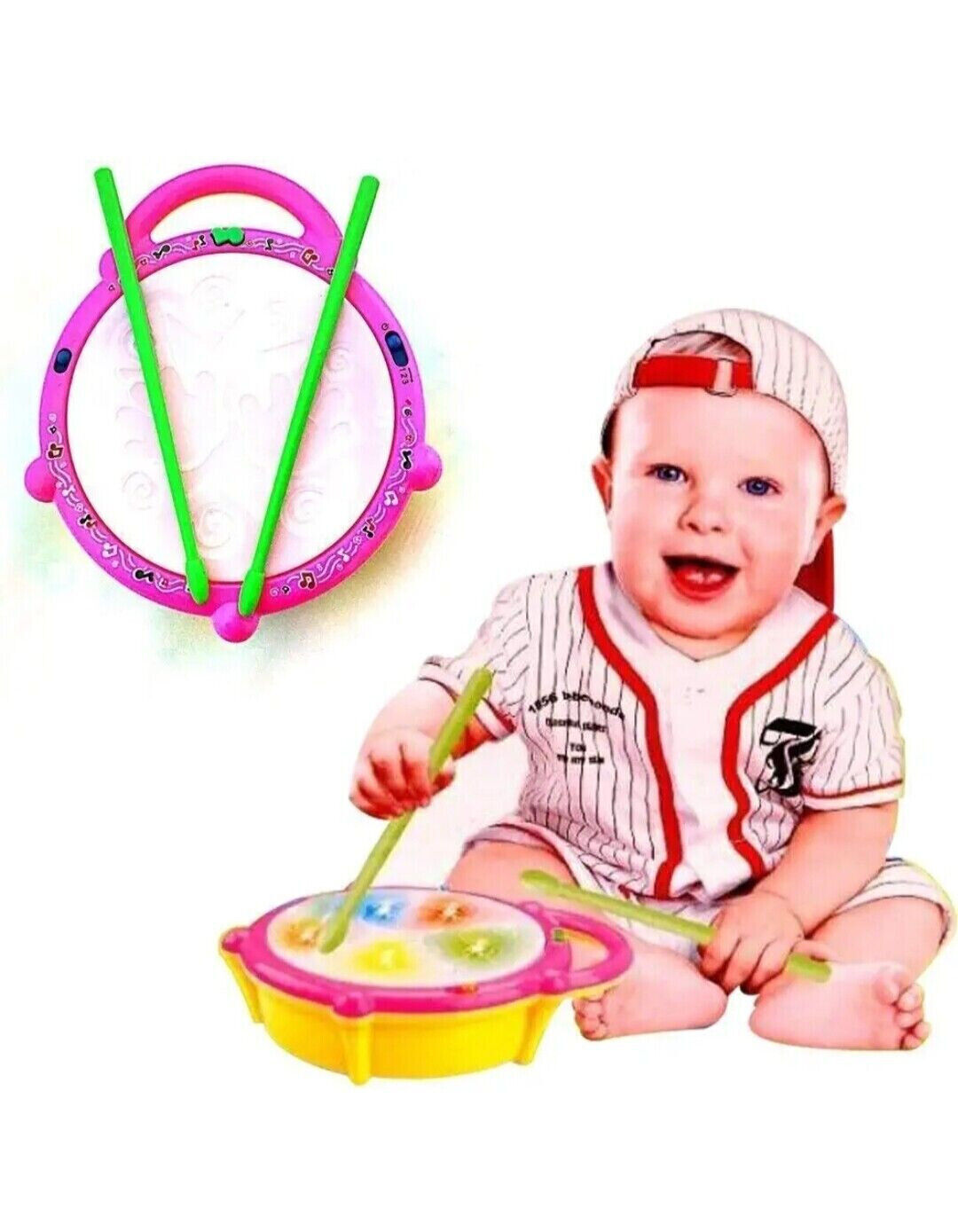 Flash Drum with 3D Lights, Music Baby Toy for Kid Boy Girl 2+ Years Kids