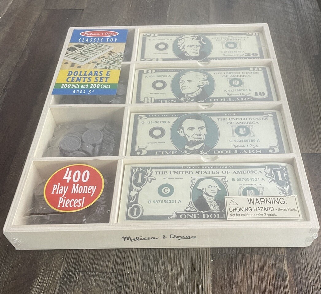 *NEW / SEALED* Melissa & Doug DOLLARS & CENTS Play Money Set 400 pcs