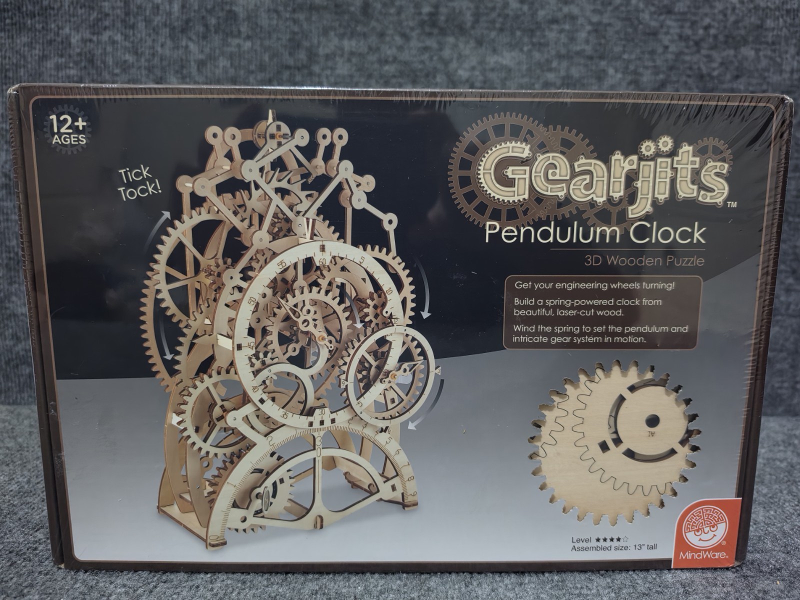 MindWare Gearjits Pendulum Clock 3D Wooden Puzzle