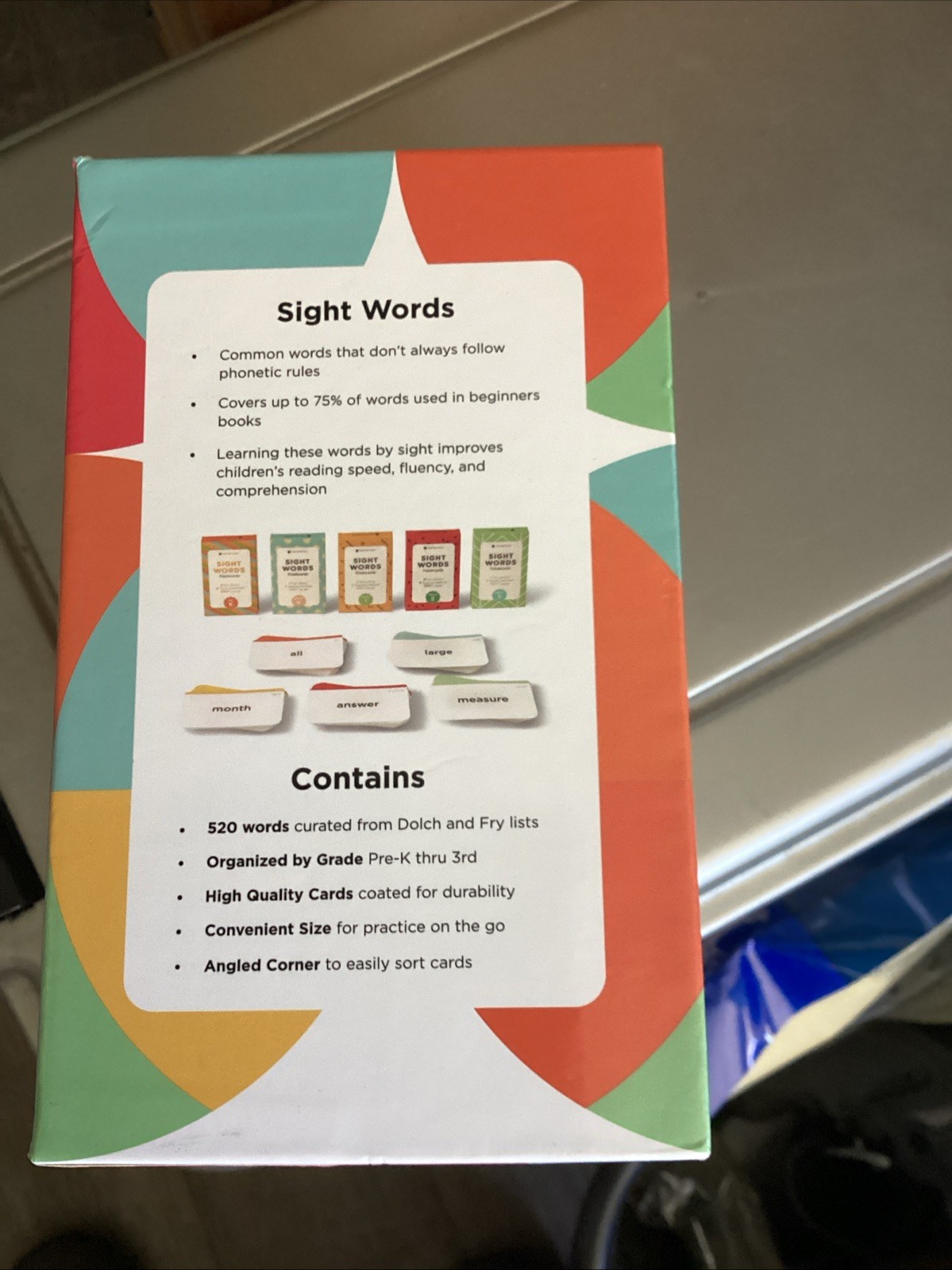 Think Tank Scholar Sight Words Flashcards Box Set (520 Words) PK,K,1,2,3