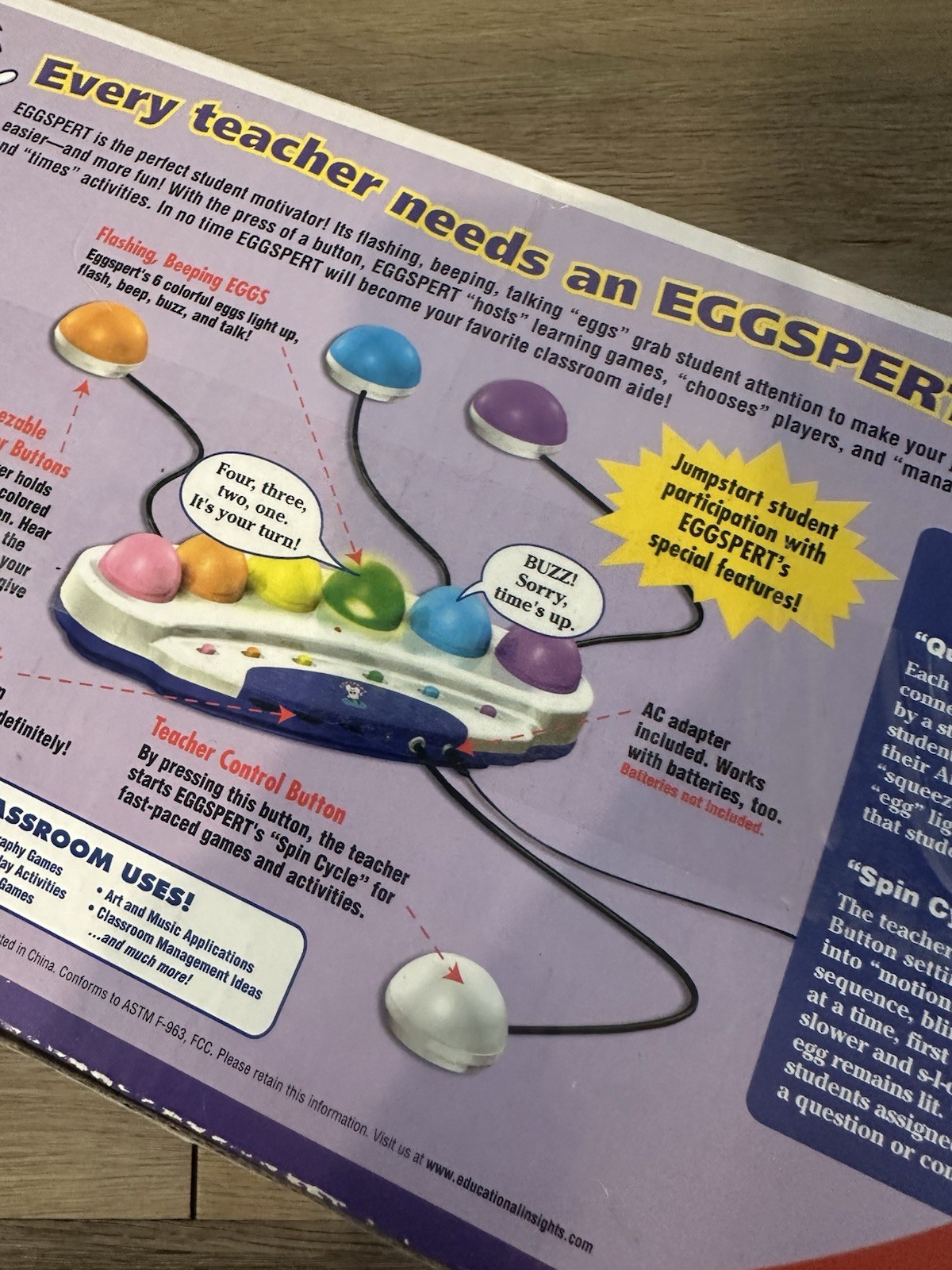 2001 EGGSPERT EDUCATIONAL MATH ELECTRONIC TEACHER CLASSROOM AID BUZZER SYSTEM