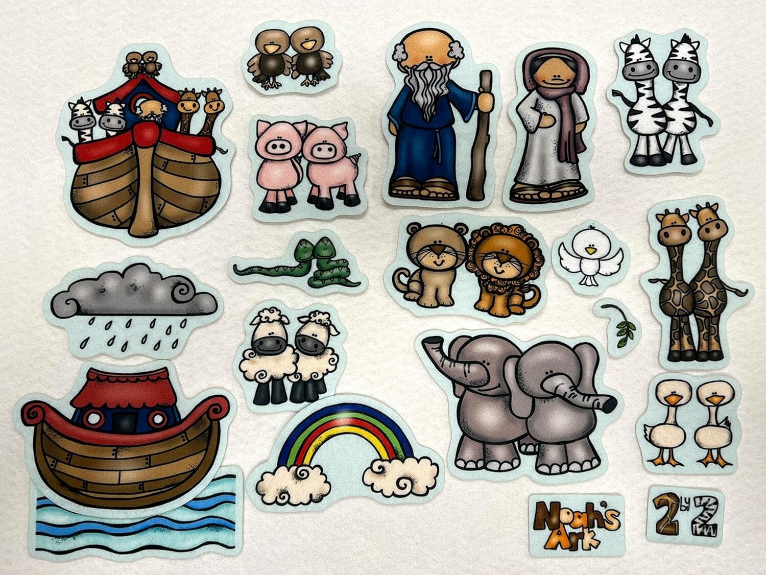 Noah’s Ark Felt Figures Bible Flannel Board Stories 20 pieces lesson activity