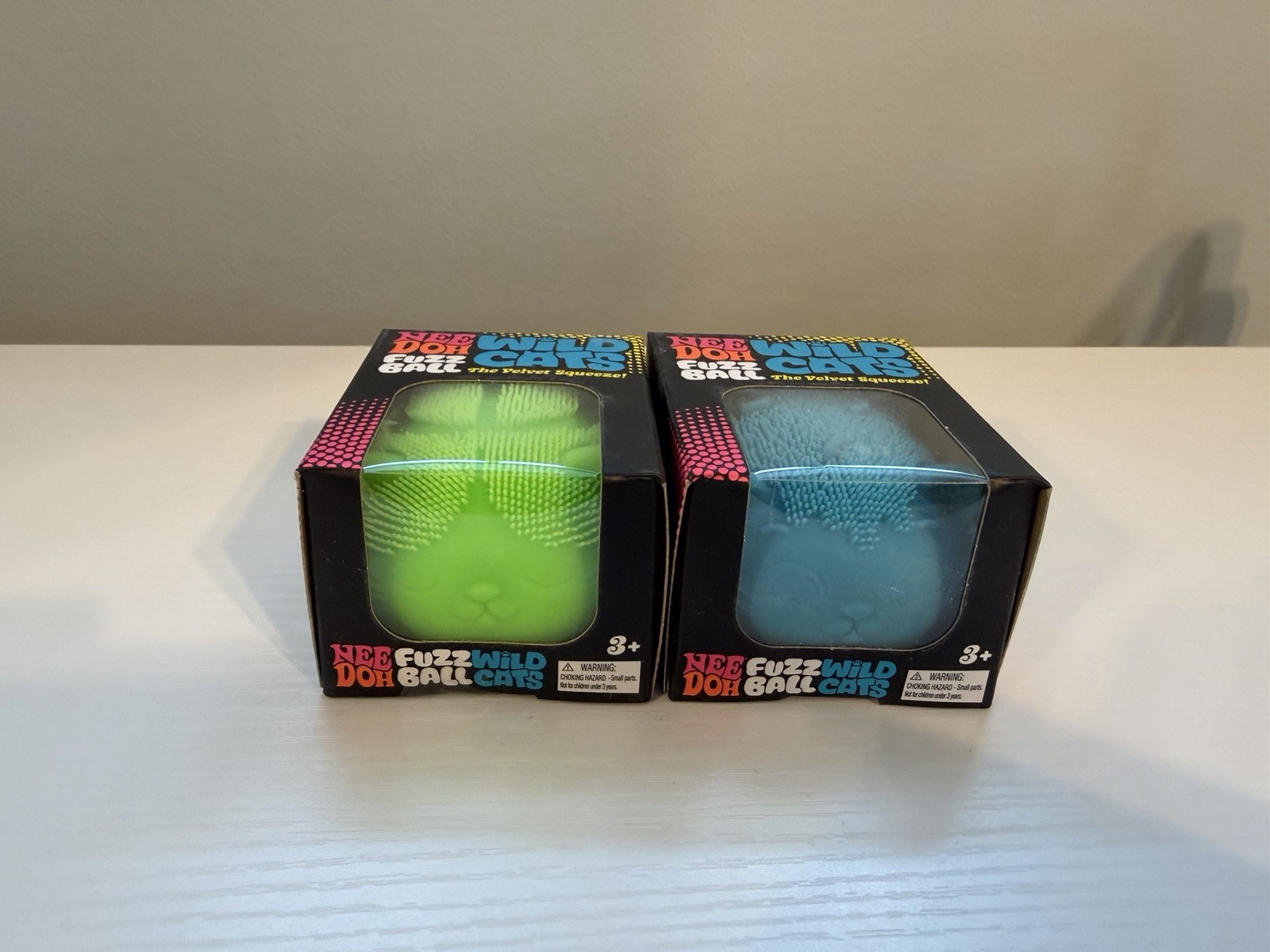 NeeDoh Fuzz Ball Wild Cats- Set of 2 colors. Green & Blue – RARE