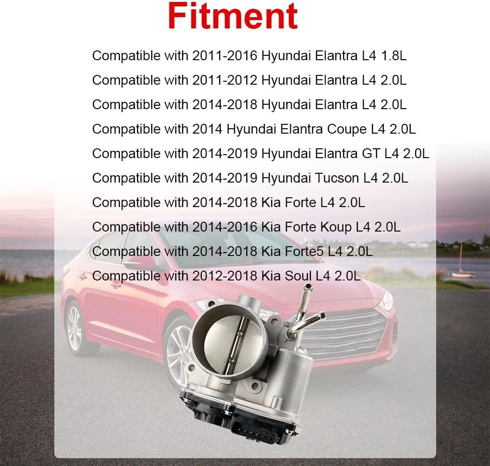Electronic Throttle Body Assembly Compatible with Hyundai Elantra GT Tucson Kia