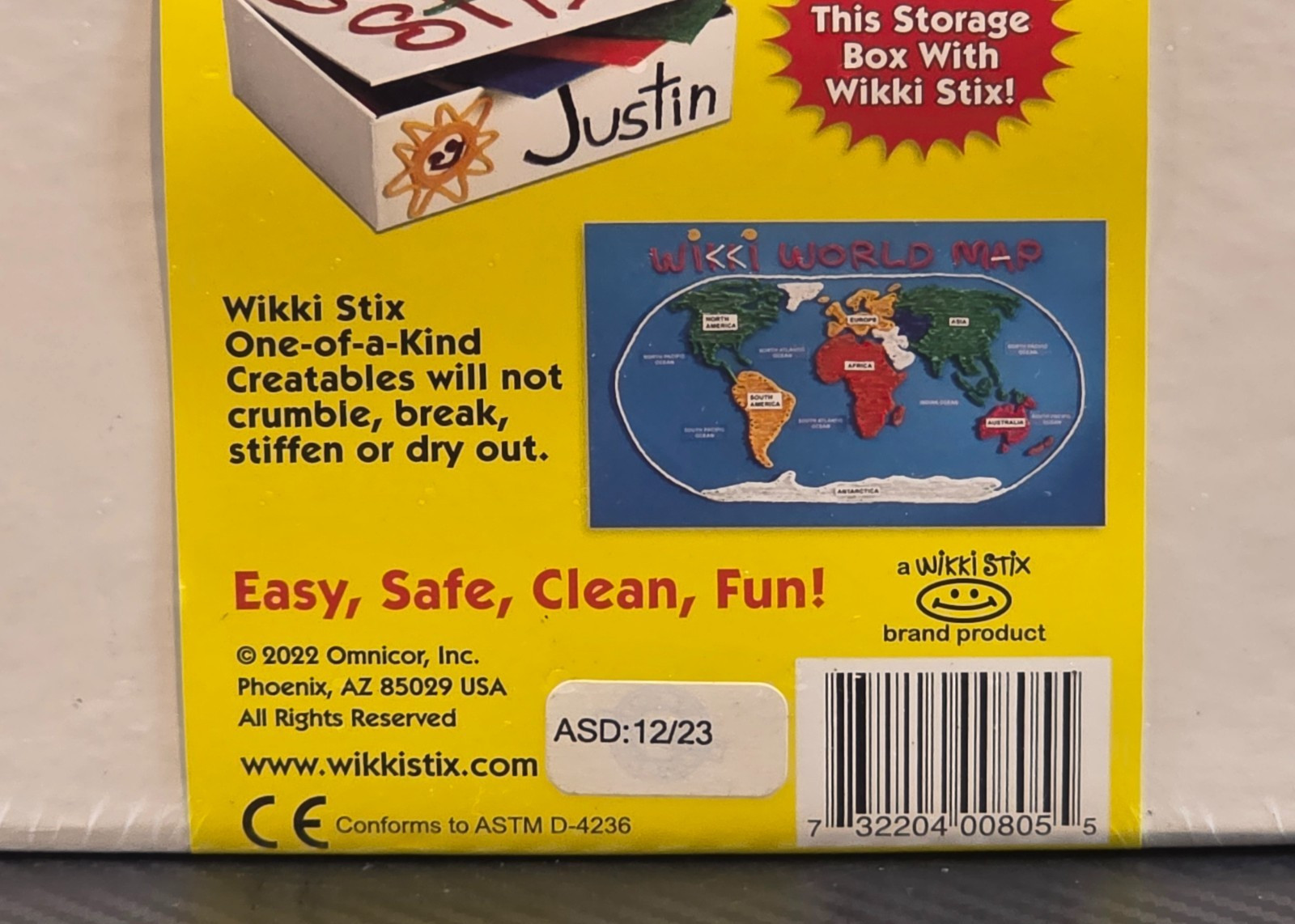 Wikki Stix Big Count Box 468 Stix 13 Colors in Cool Storage Box w/ 12 Page Idea