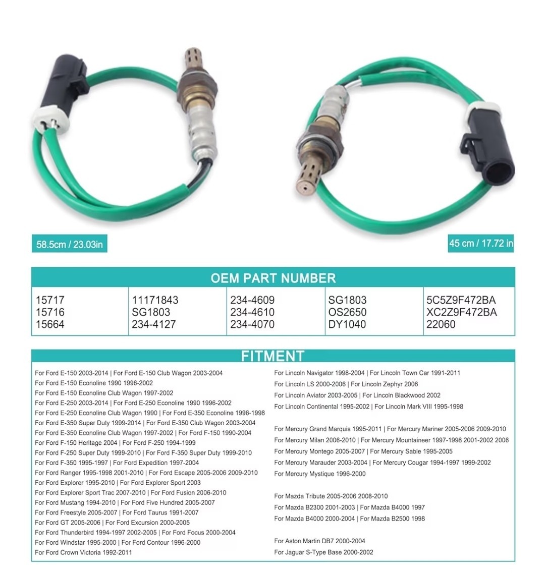AULINK 15716 15717 15718 15719 Oxygen Sensor 4 PCS for Ford F150 F250 F350
