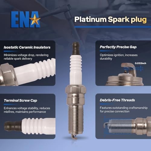 ENA Set of 4 Ignition Coil Pack 4 Platinum Spark Plug 2.0L 2.3L Compatible with