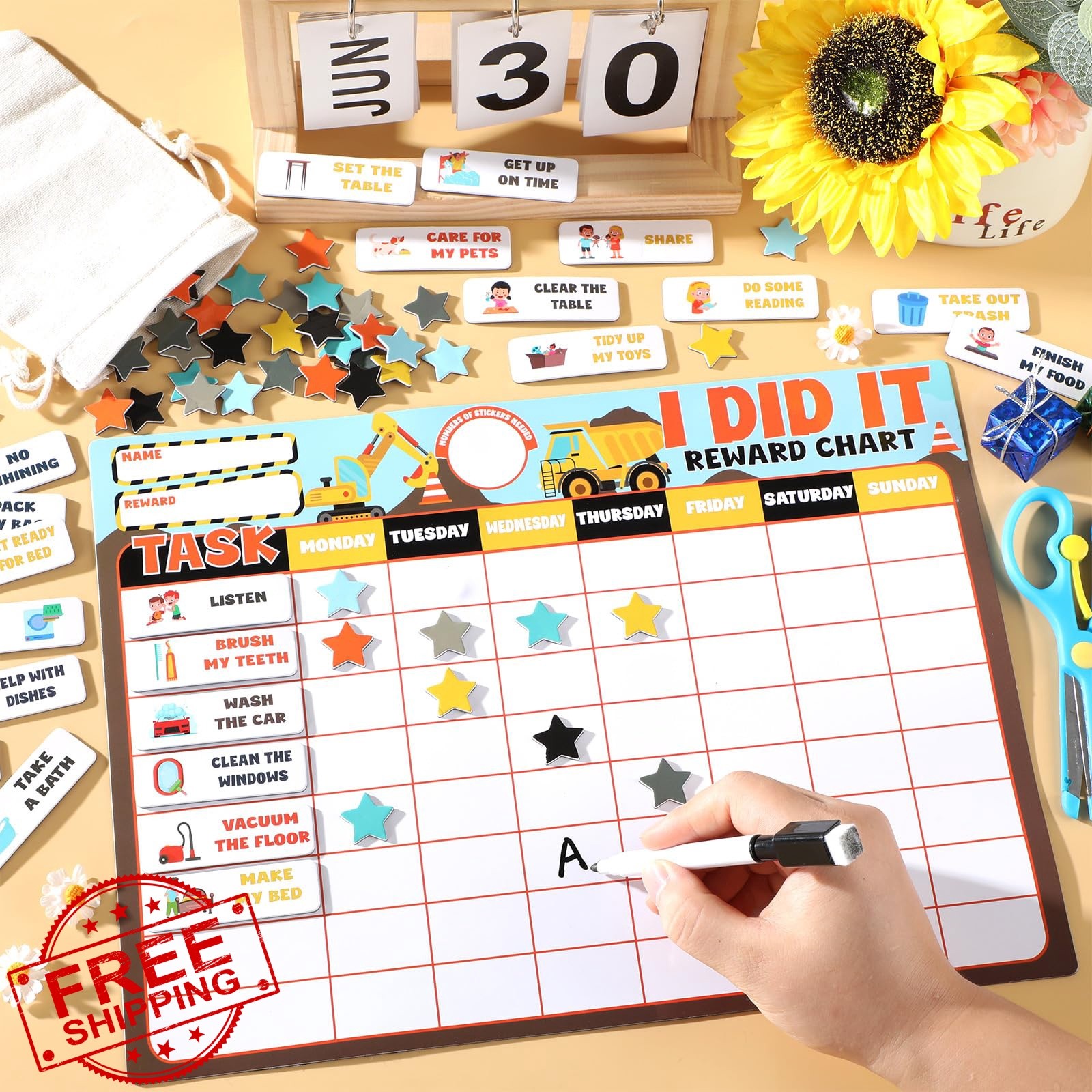Qyeahkj Construction Magnetic Reward Chart