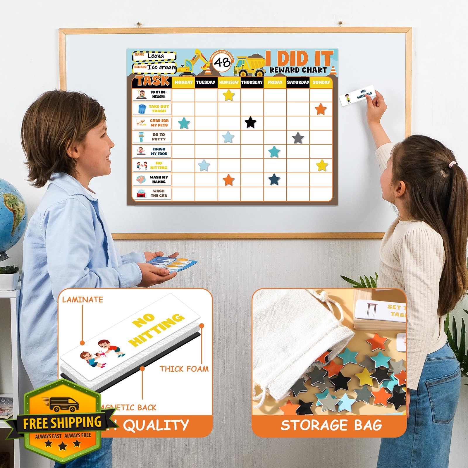 Qyeahkj Construction Magnetic Reward Chart