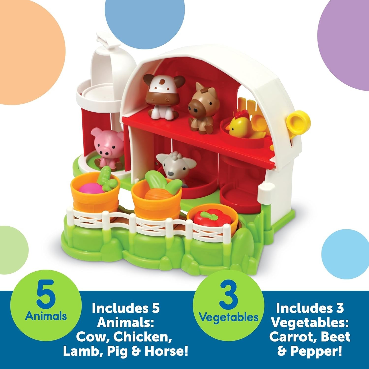 Learning Resources Peekaboo Learning Barnyard Playset Toddler Farm Toy w/ Animal