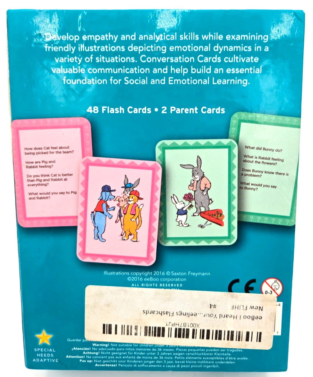 Eeboo Emotional & Social Literacy Conversation Cards For Kids Illustrated