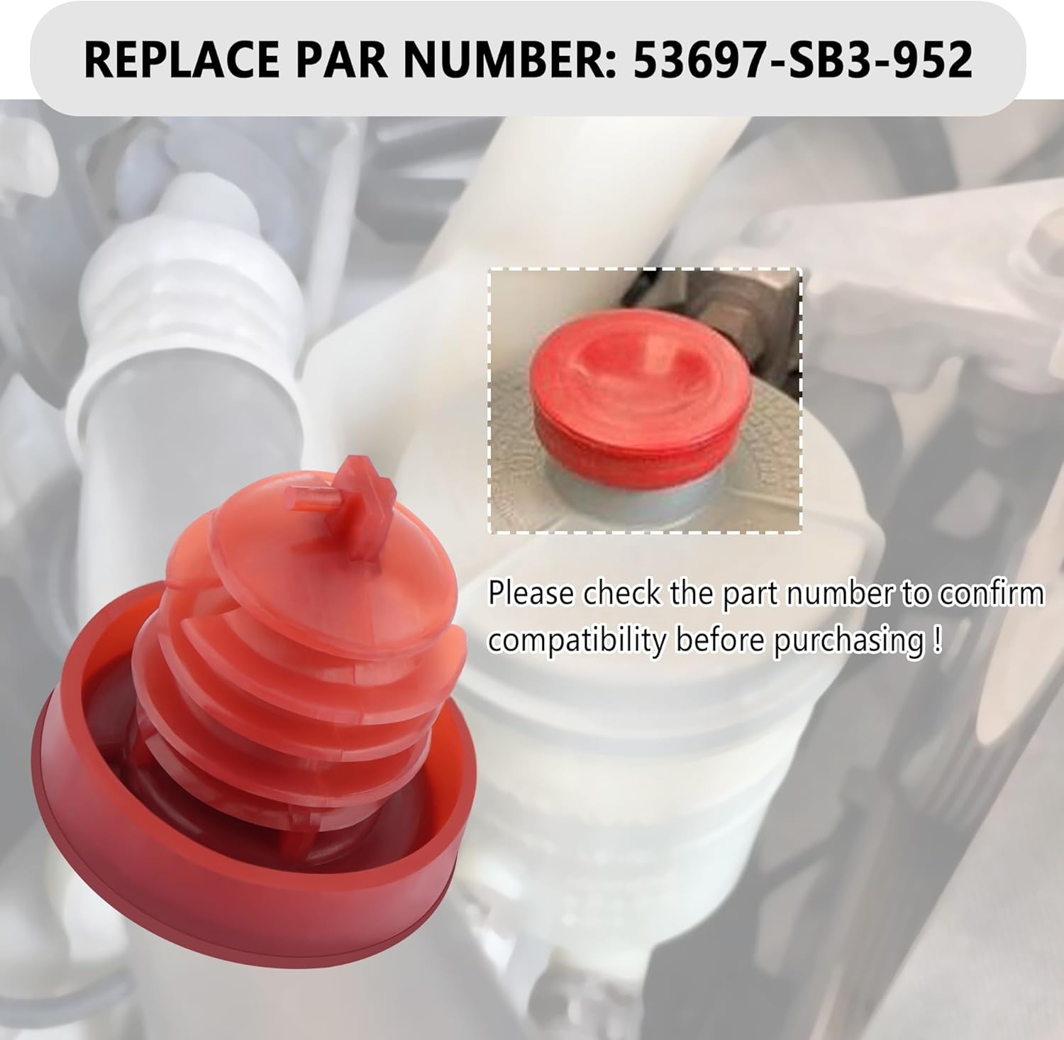Power Steering Cap 2Pc Replacement Honda Acura Reservoir Cap