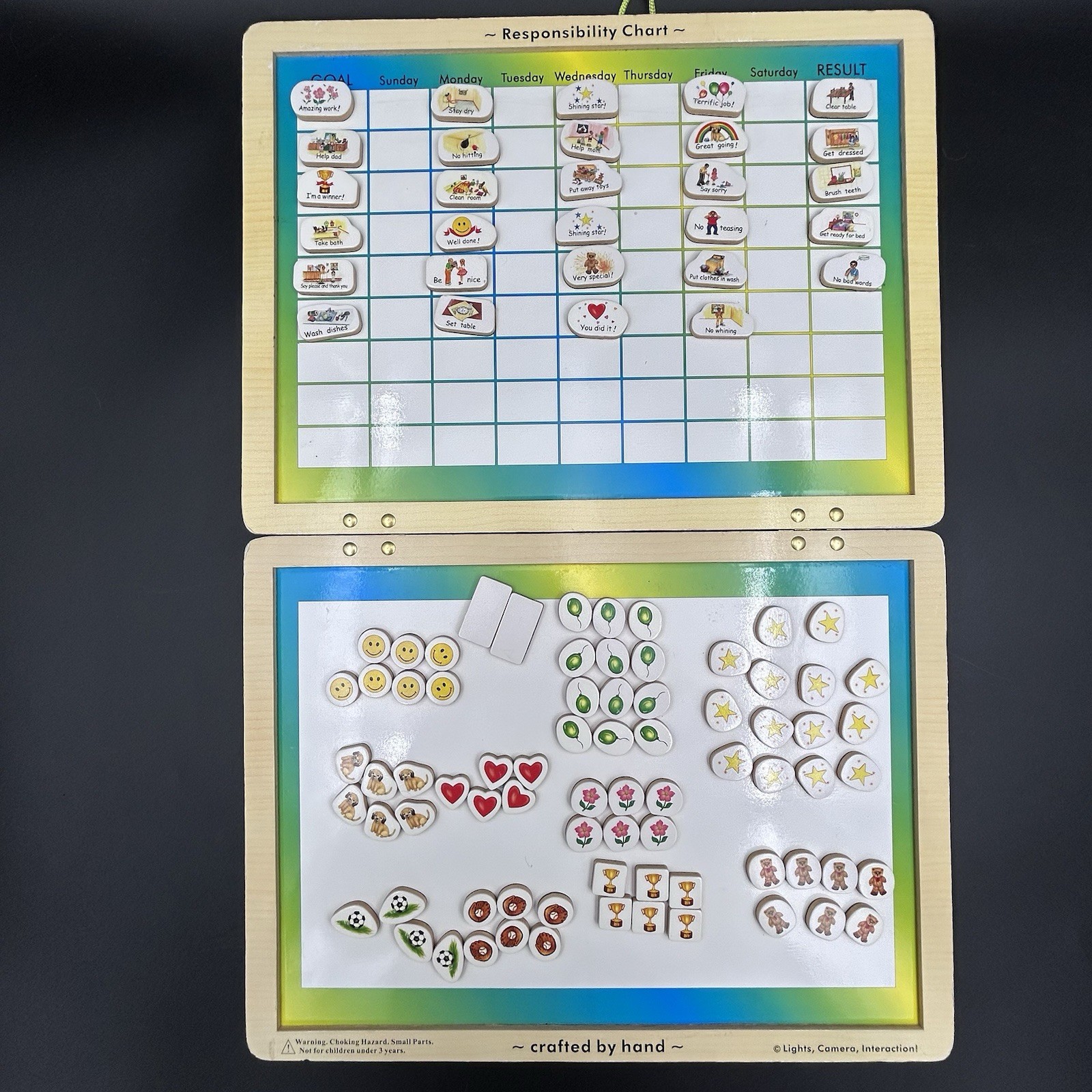 Melissa & Doug Responsibility Chore Chart Child Kids White Board Magnets & Goals