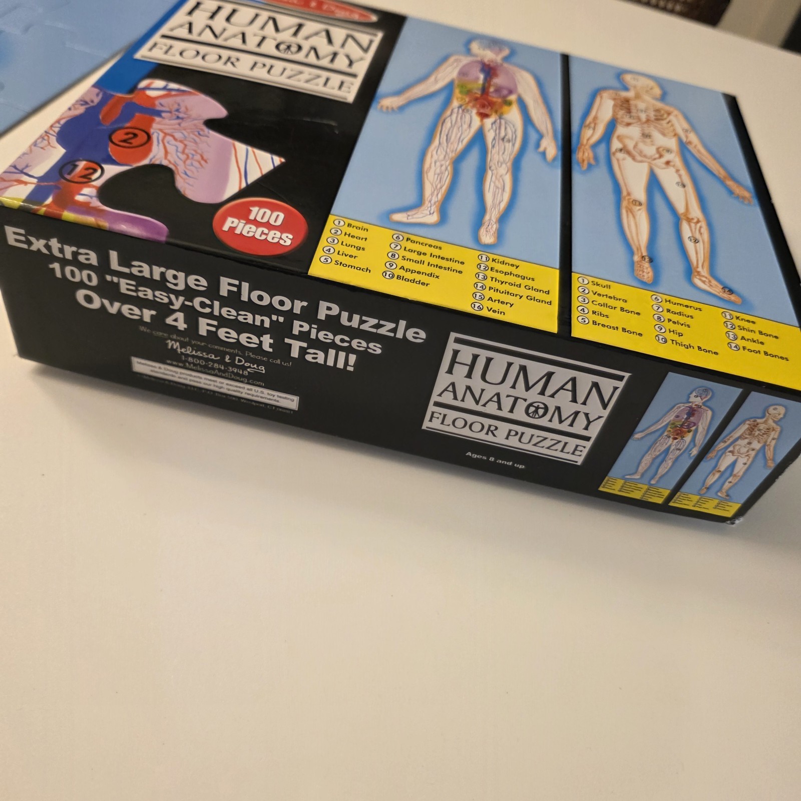 Melissa & Doug Human Anatomy 4’ Floor Puzzle #445 100 Pieces Complete