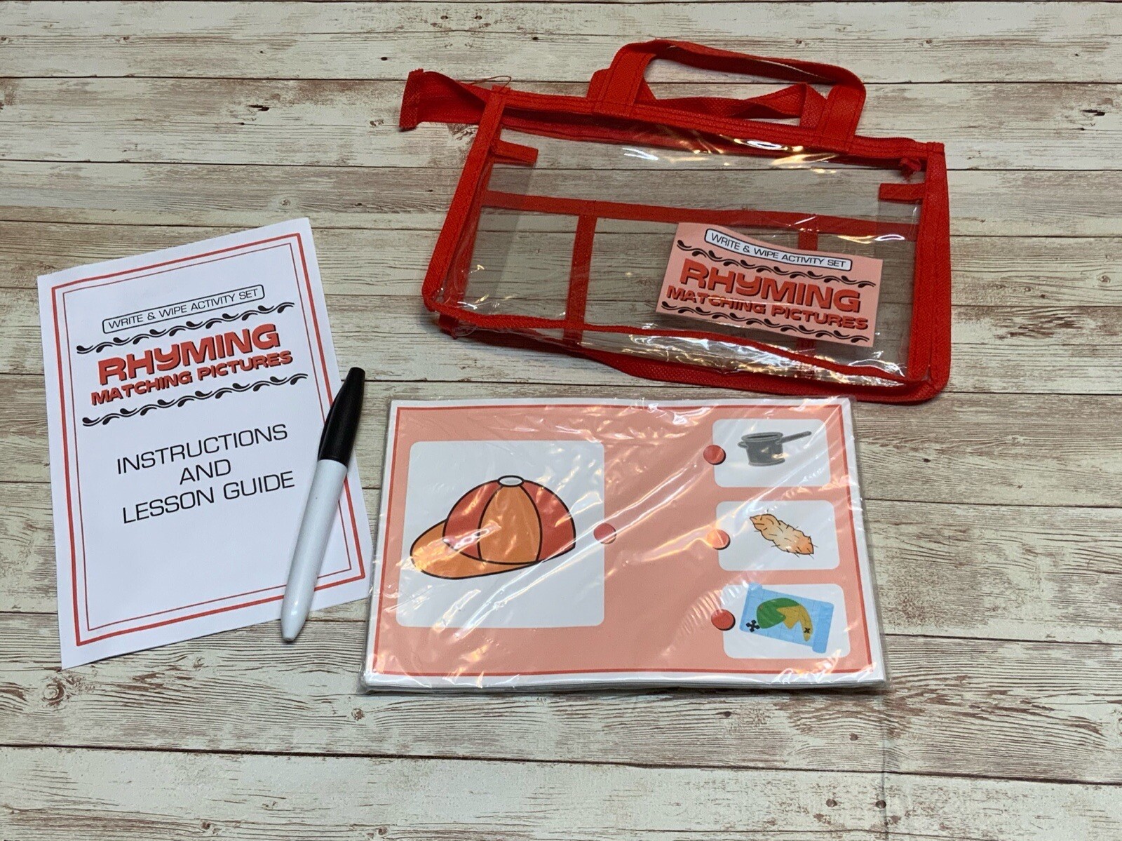 Busy bag – Write & Wipe Activity Set – Rhyming Matching Pictures