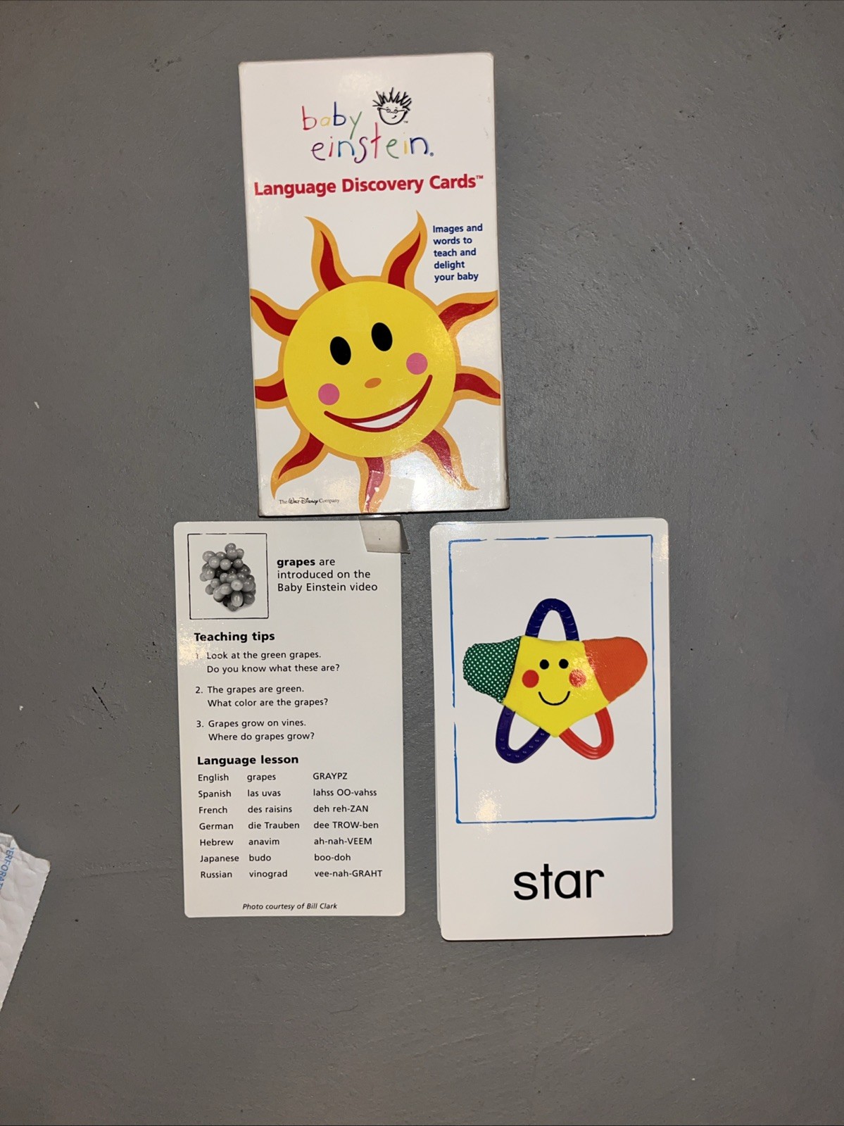 Baby Einstein Language Discovery Cards Educational Words Babies 1999 COMPLETE!