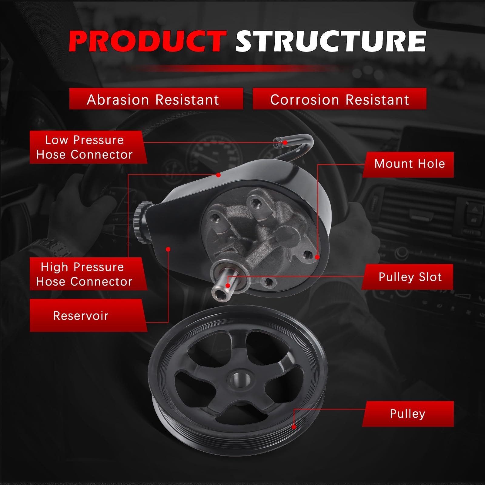 Autodevil Power Steering Pump 20-7828 w/Pulley