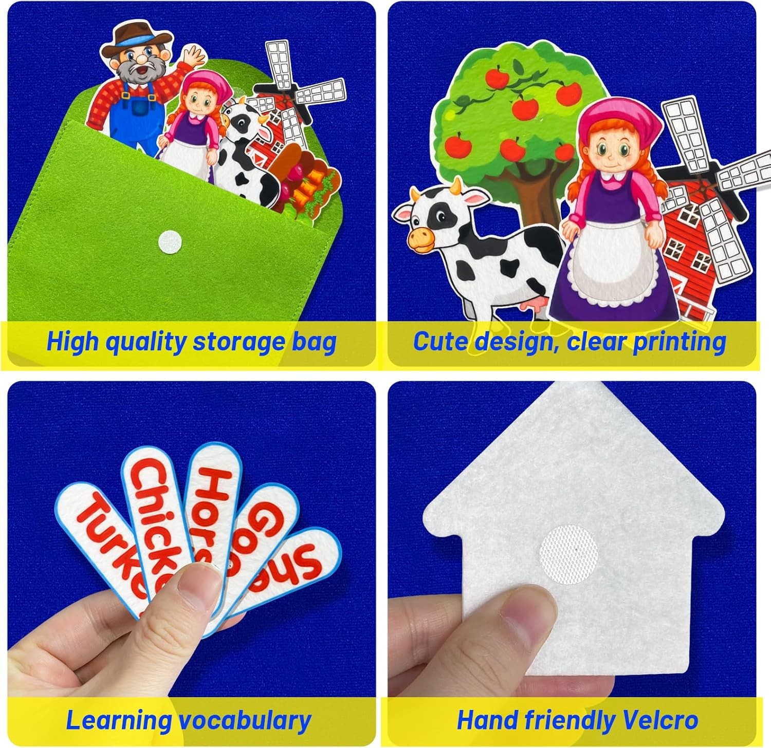 Felt Flannel Board Story Pieces for Toddlers Preschool, Kids Interactive Storyte