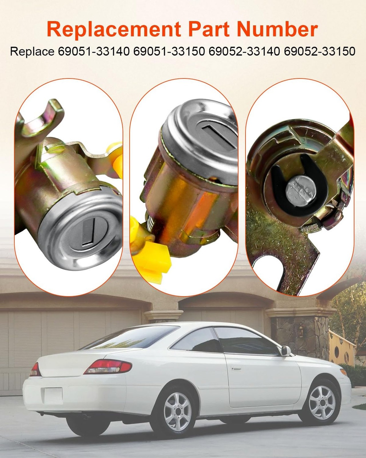 2Pcs Door Lock Cylinder Fit for Toyota Camry Celica 1.8L 2.2L L4 3.0L V6 1997…