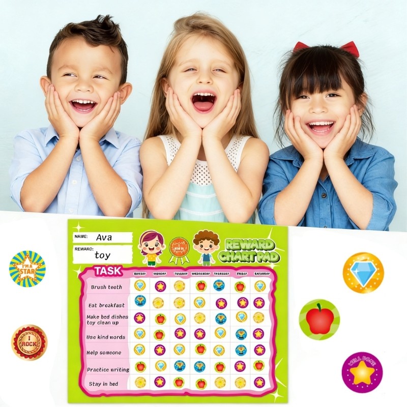 Reward Chart For Kids Behavior Tracking On Fridge Or Whiteboard 30x25cm