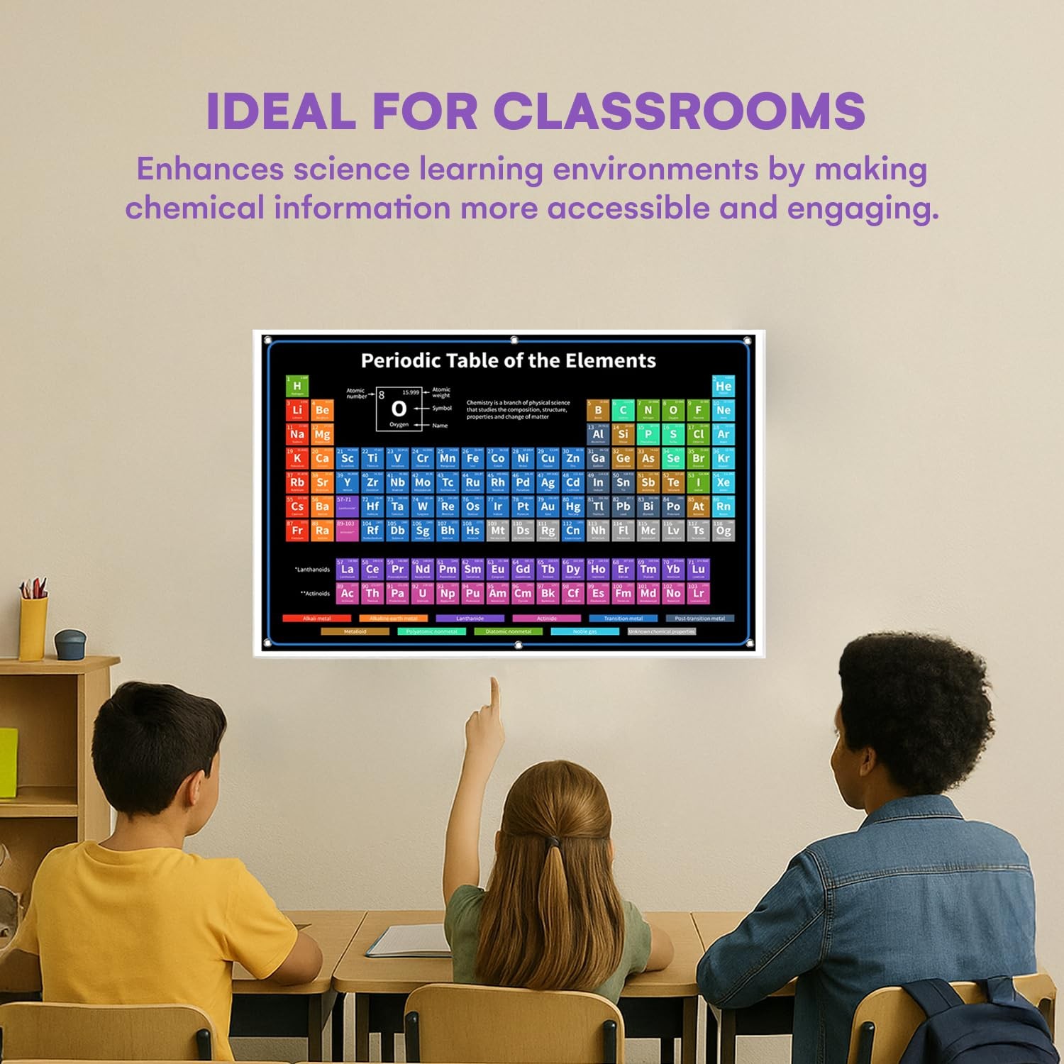 Bigtime Signs Periodic Table with Real Elements Inside – 24×16-Inch Chemistry…