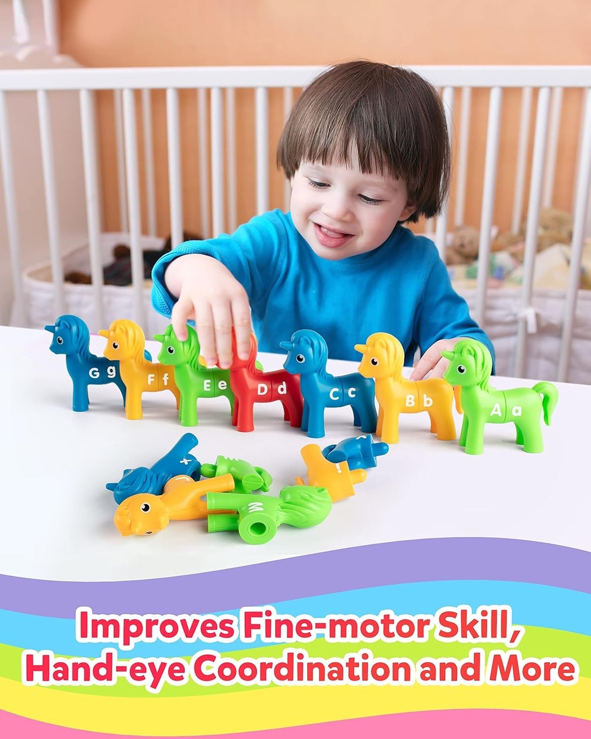Coogam Unicorn Uppercase & Lowercase Letters Matching Game,13pcs Double-Sided