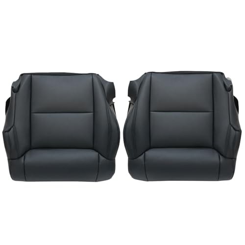 FZJDSD Black Driver & Passenger Side Bottom Microfiber Leather Replacement Seat