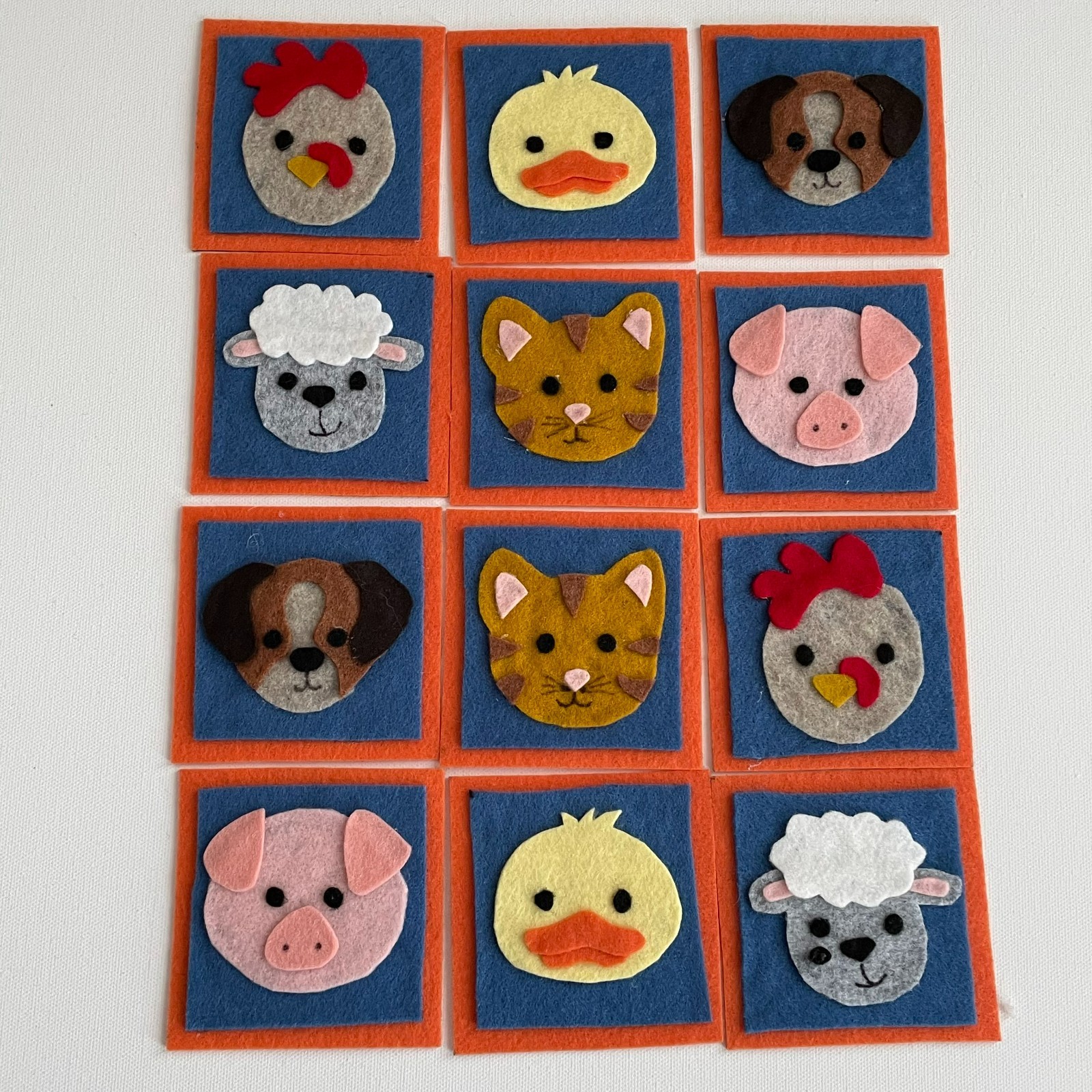 Farm Animal Match Game Felt Sample Set for Felt or Flannel Board Play