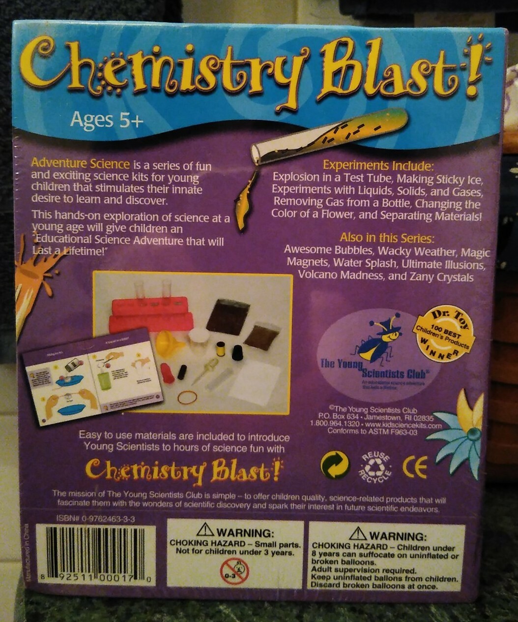 Chemistry Blast experiments Kit Young Scientists Club Adventure Science Series