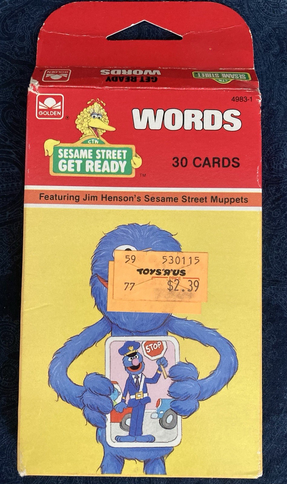 1986 Sesame Street Words Flash Cards Muppets Color Cards Golden Set of 30