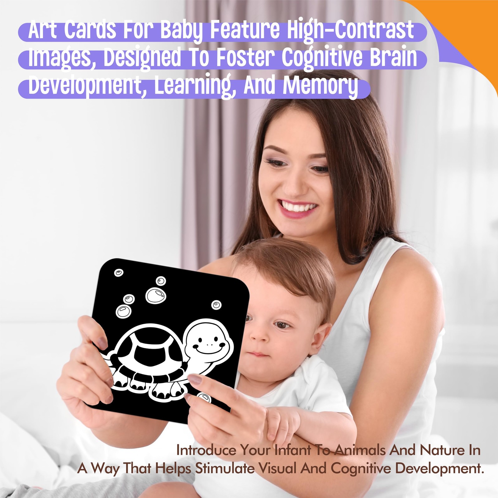 20 PCS Baby Visual Stimulus Cards, DoubleSided High Contrast Black and White …