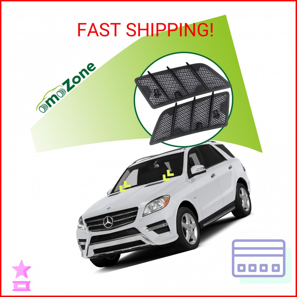 omoZone Pair Hood Air Vent Grille Cover Compatible with 2008-2011 Mercedes Benz