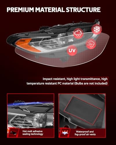 Headlight Assembly, Fit for Fusion 2013 2014 2015 2016, Bumper Headlamp