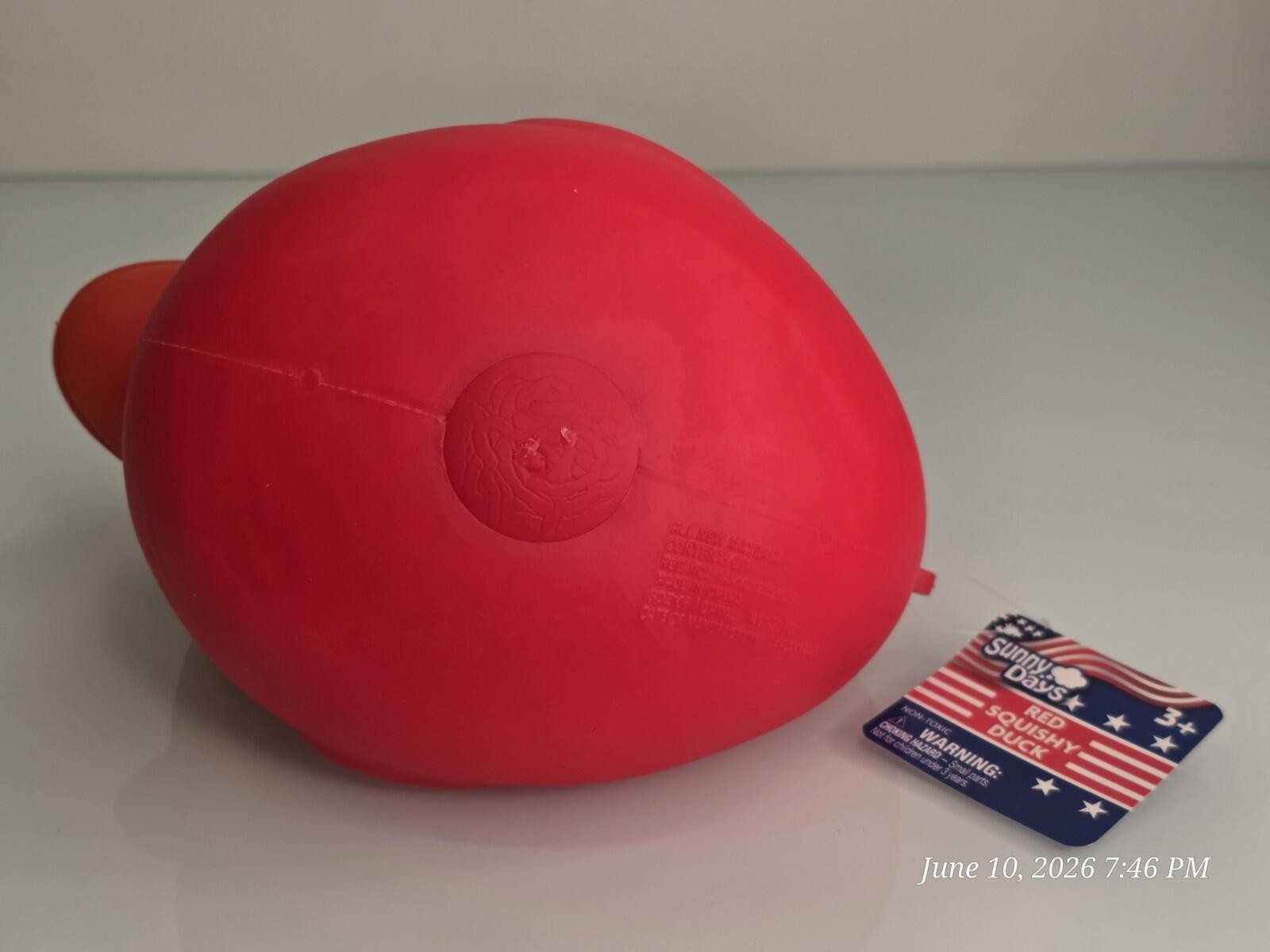 Sunny Days Jumbo Red Squishy Duck Stress Toy New Sealed