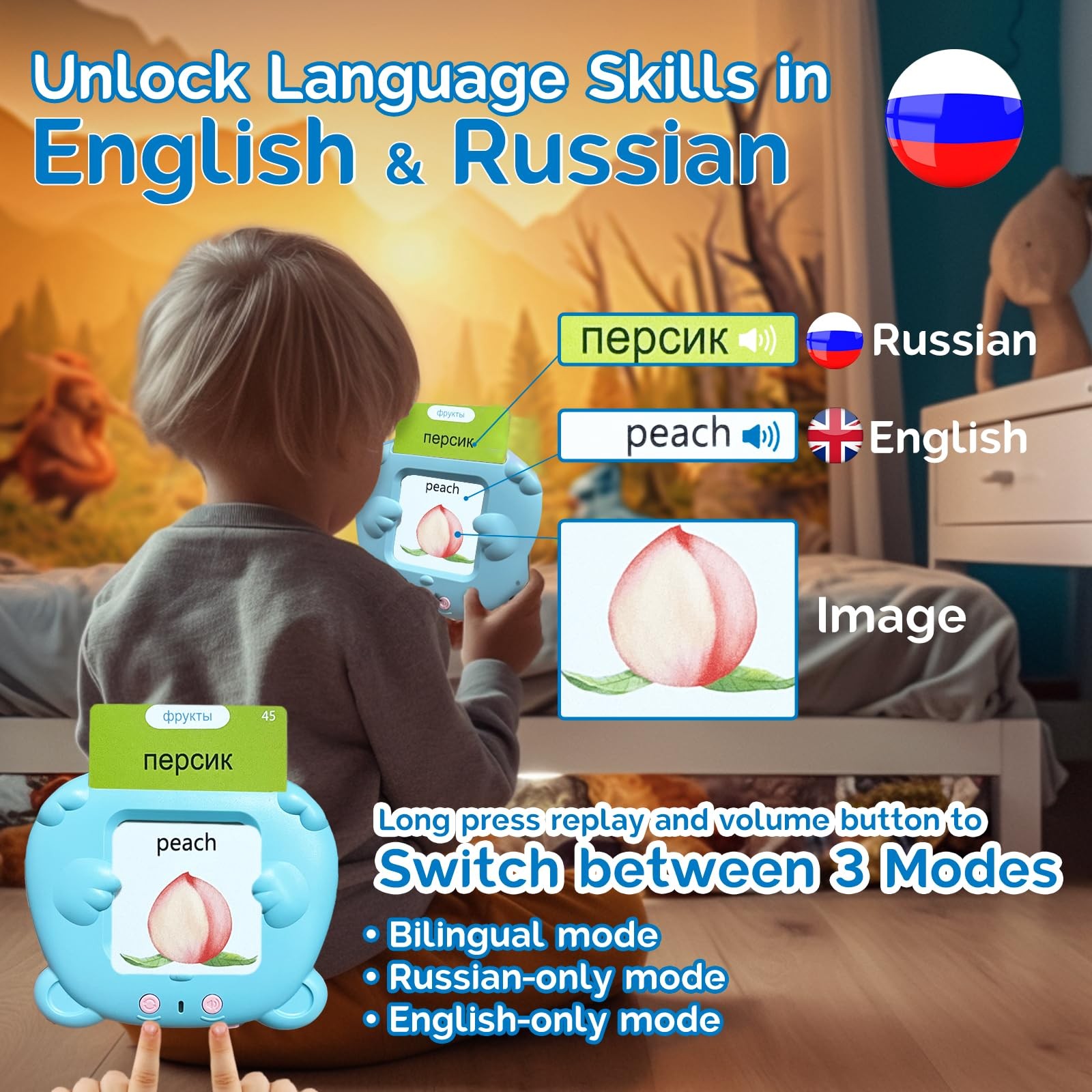English Flash Cards Bilingual – Russian Talking Flash Cards for Kids, Pocket …