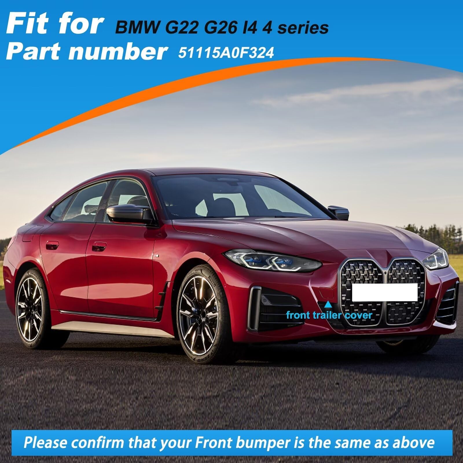 CZShiYue Car Front Bumper Tow Hook Cover Cap Towing Eye Fit for BMW G22 G26 I4 4