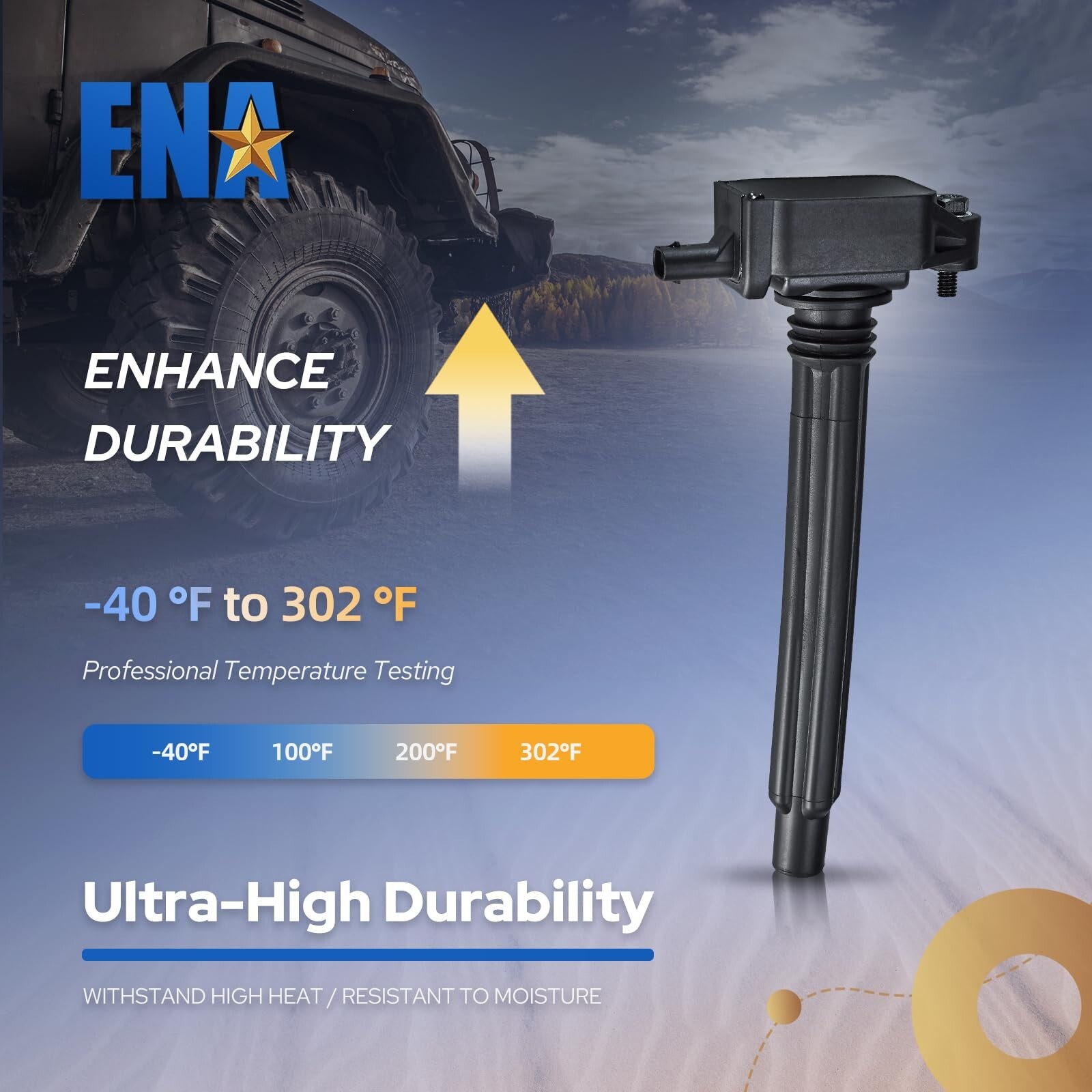 ENA Set of 4 Ignition Coil Pack Compatible with Ram Dodge Jeep Cherokee Reneg…