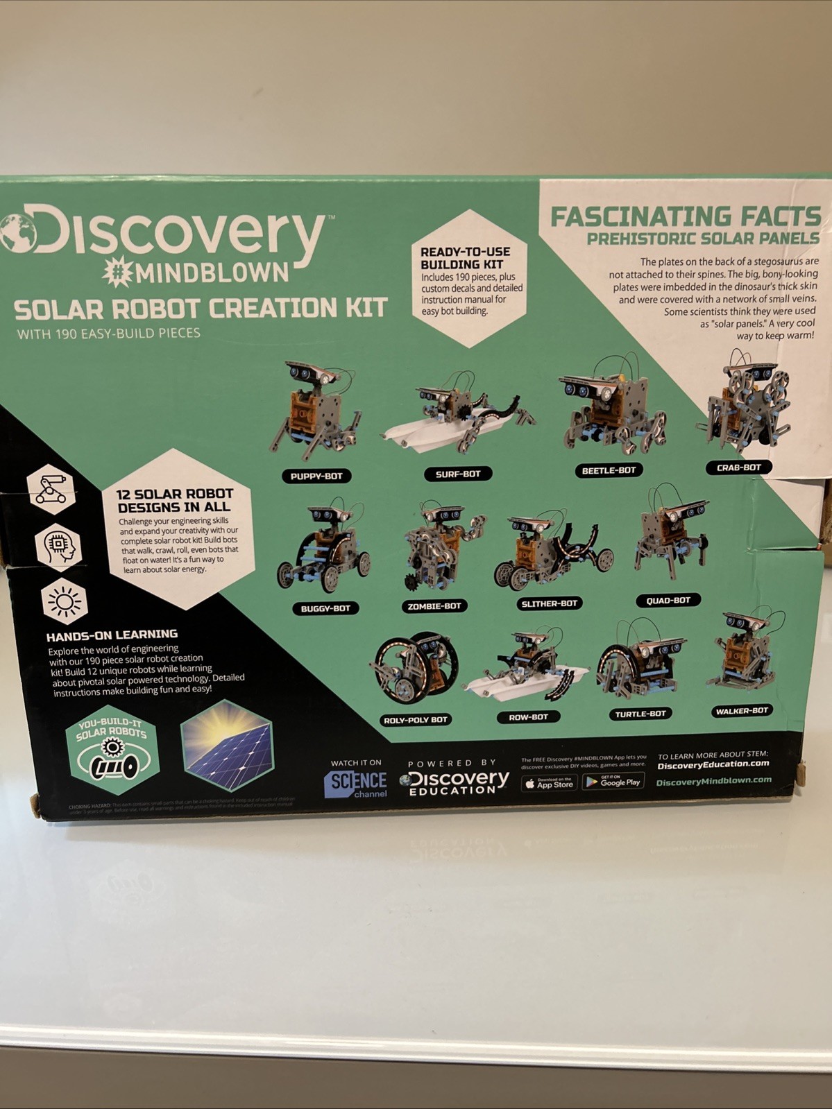 Discovery Mindblown Solar Robot Creation Kit STEM 12 in 1 190 Pcs Kids DIY