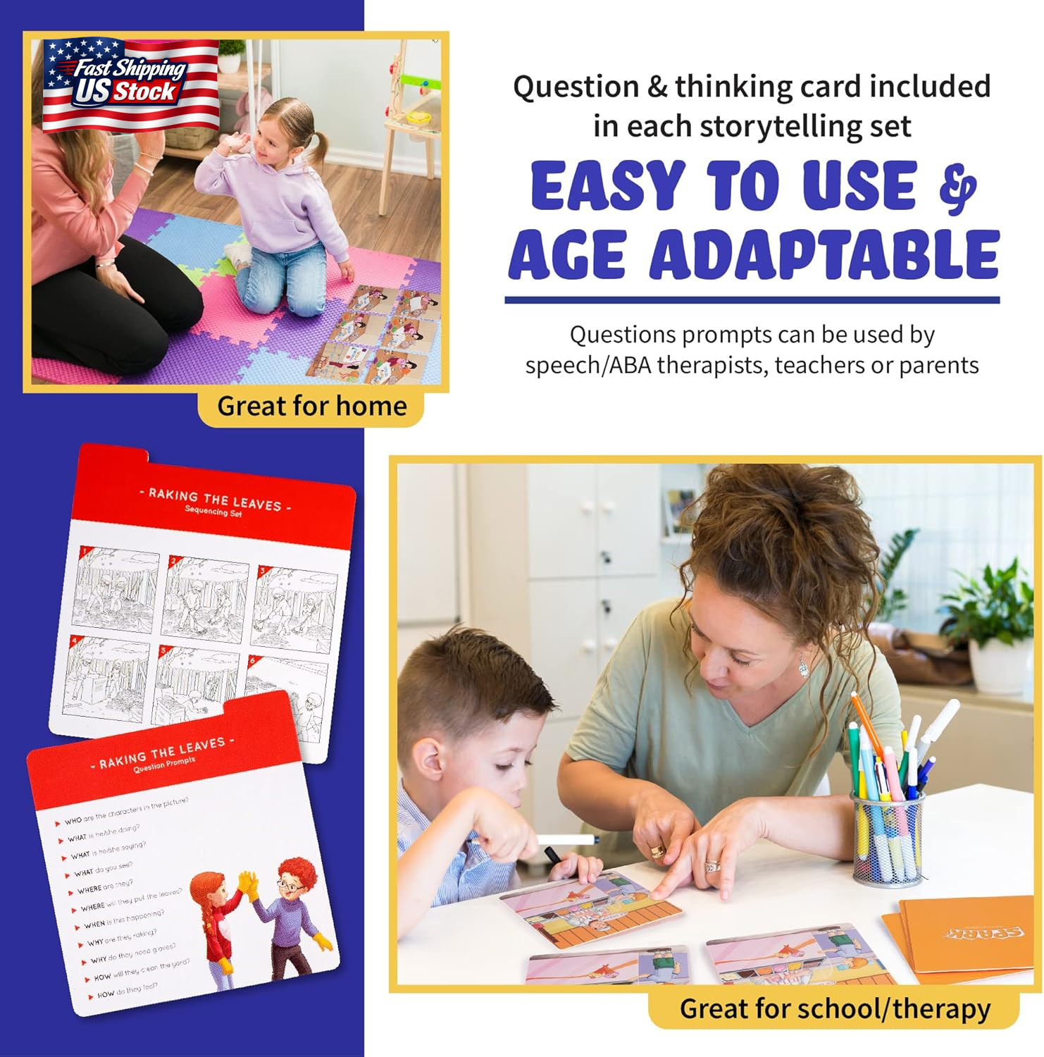 Sequence for Kids Cards, Speech Therapy Materials, Homeschool SEL, Autism, Tell