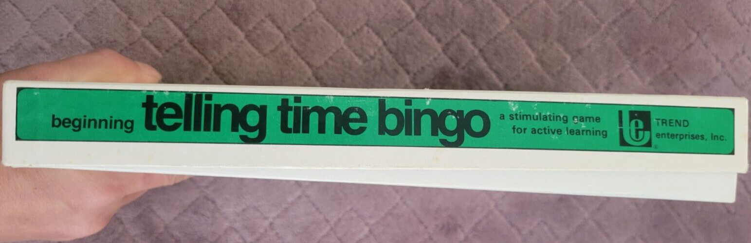 Vintage Trend Beginning Telling Time Bingo Complete – Active Learning -1977