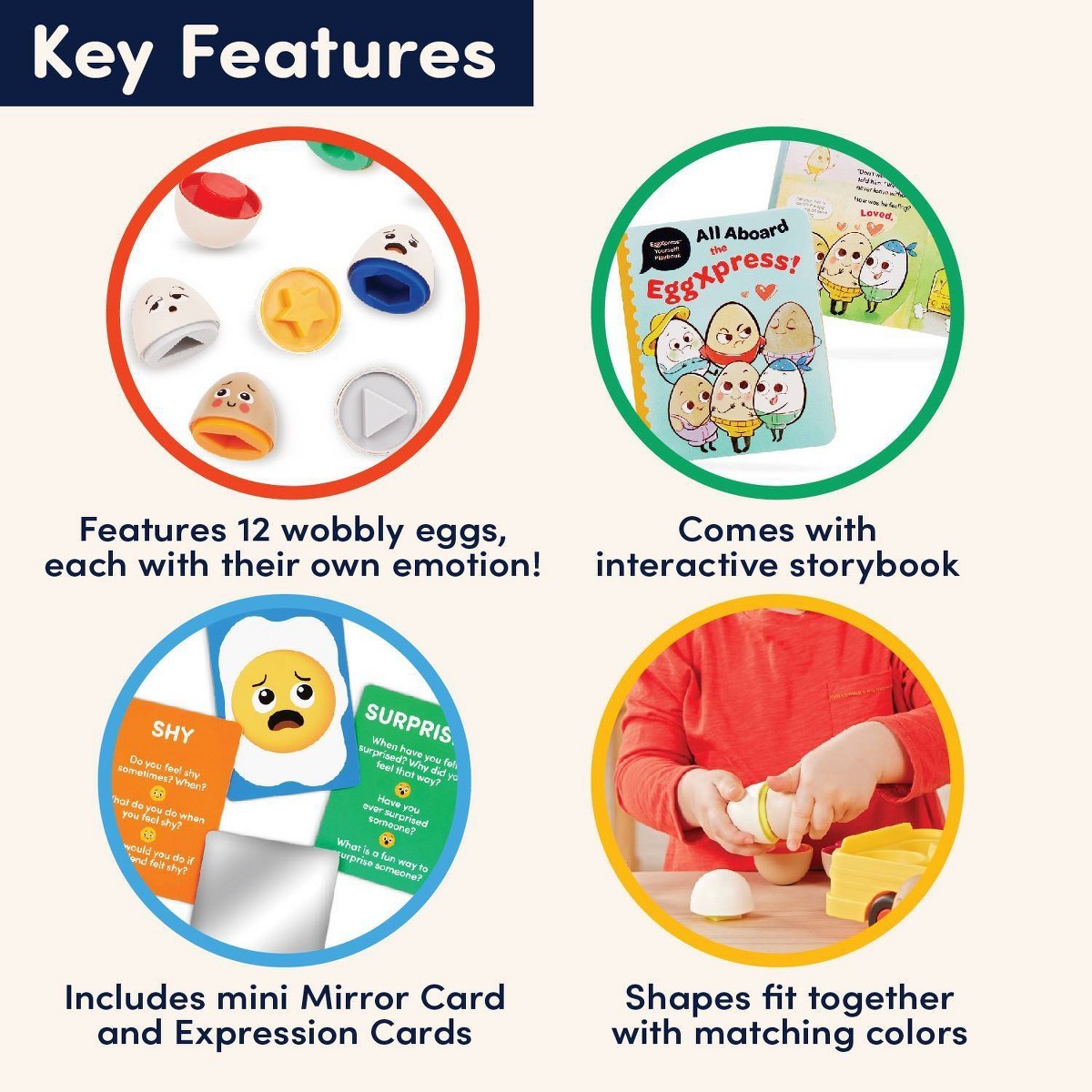 Battat Education EggXpress Yourself! Match & Learn Eggs: Shapes &