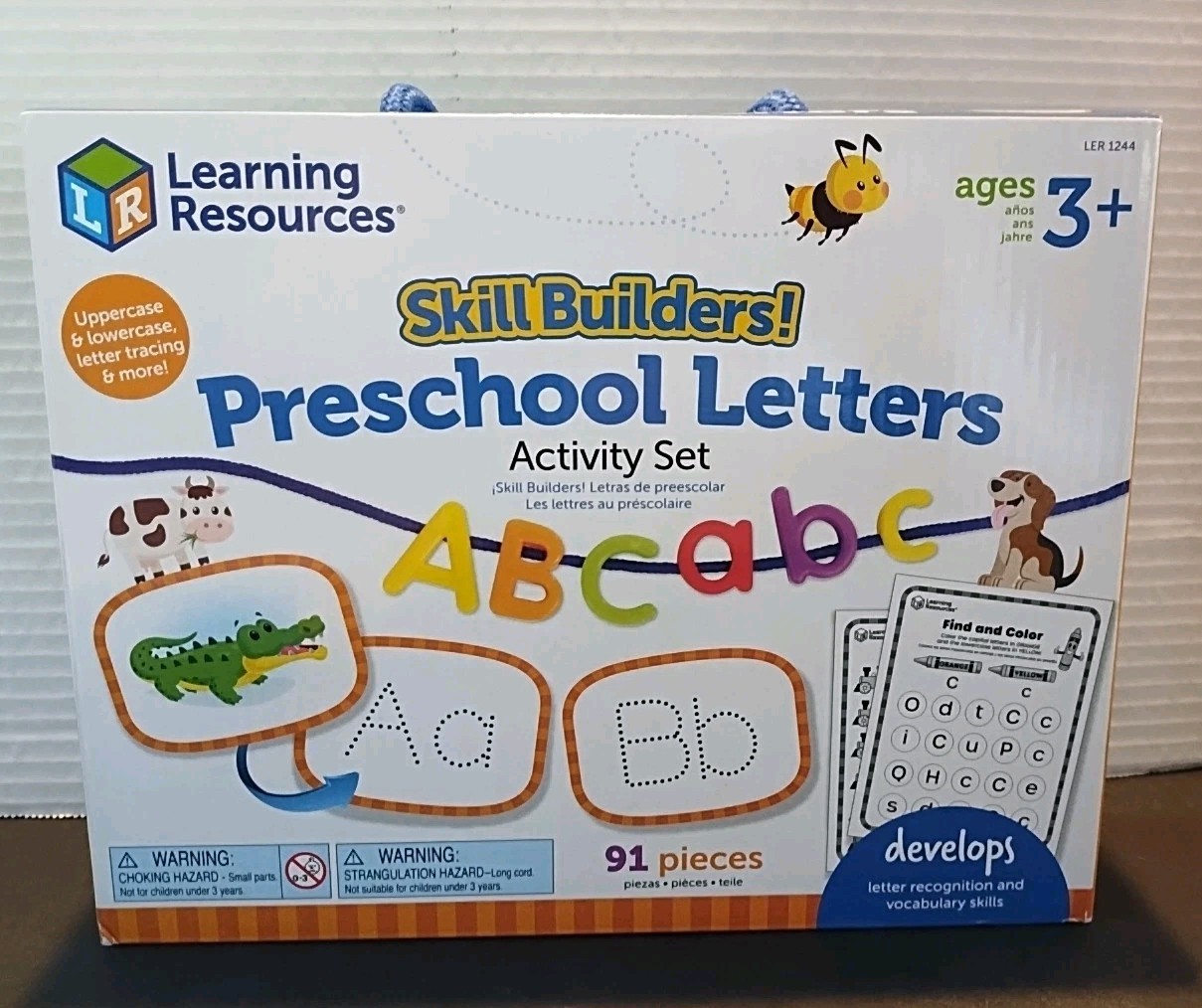 Learning Resources Skill Builders! Preschool Letters & Mathlink Cubes Lot of 2