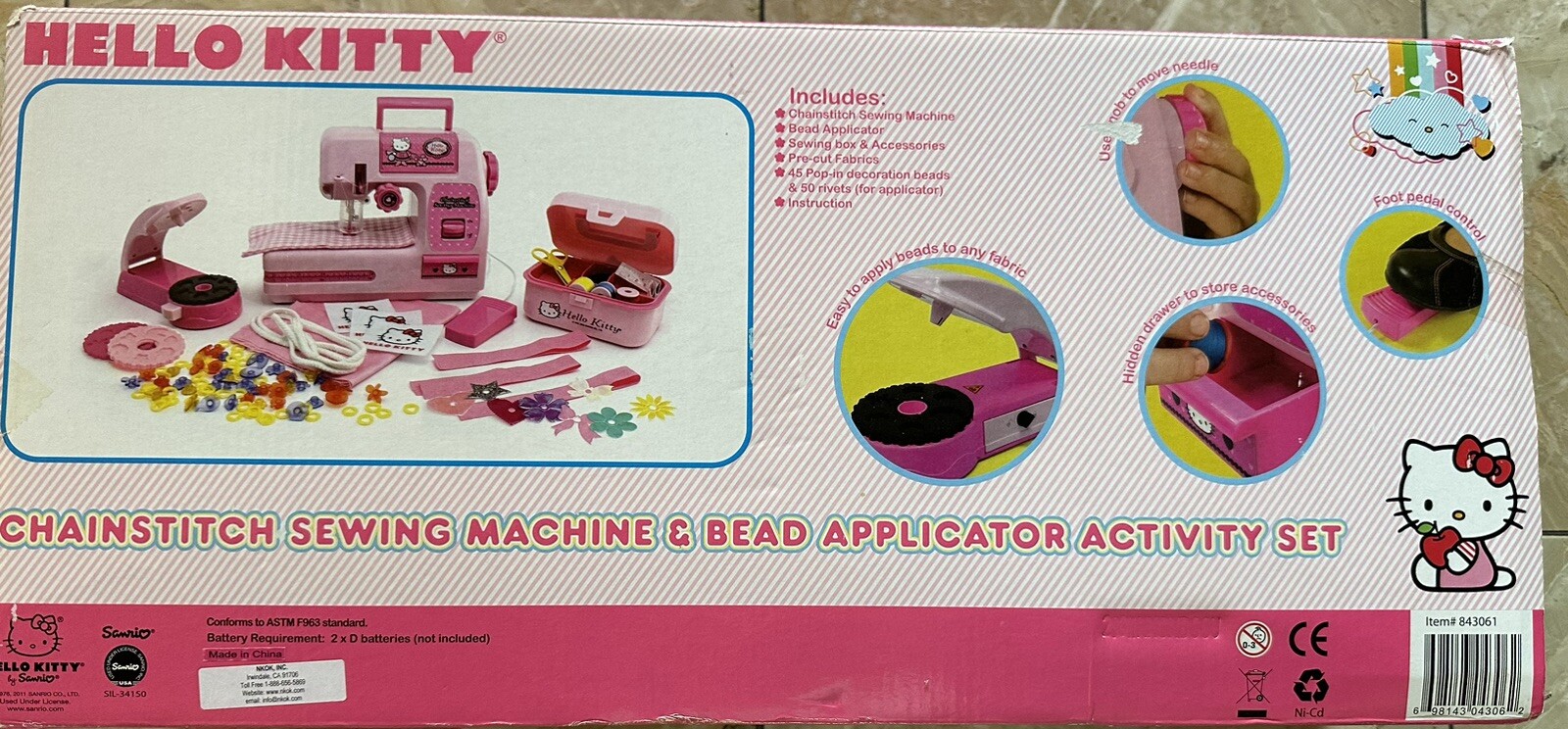 Hello Kitty Chainstitch Sewing Machine & Bead Applicator Activity Set Sanrio
